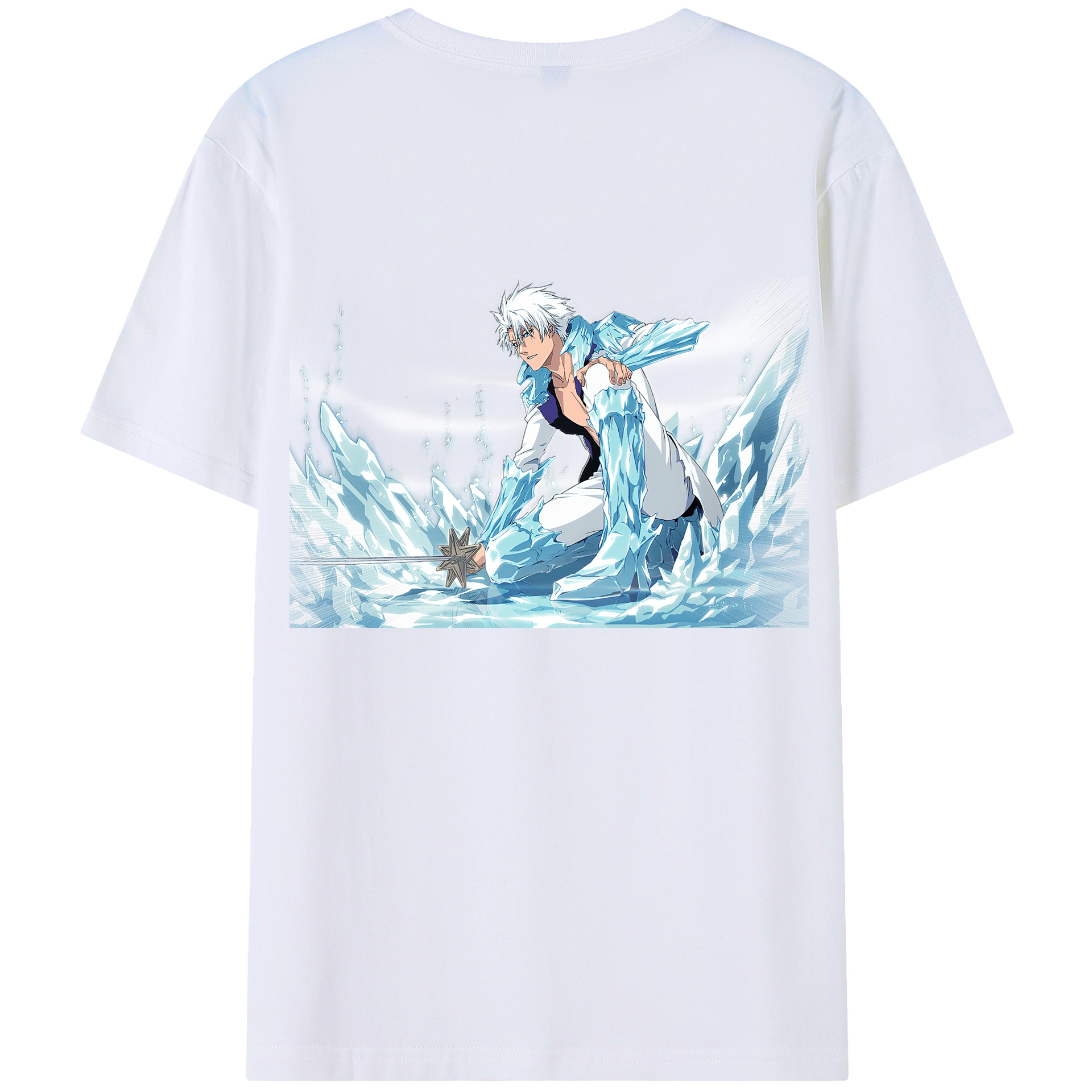 （画像用） ブリーチ 日番谷冬獅郎（ひつがや とうしろう） BLEACH Hitsugaya Toushirou レディース半袖Tシャツ(バックプリント)