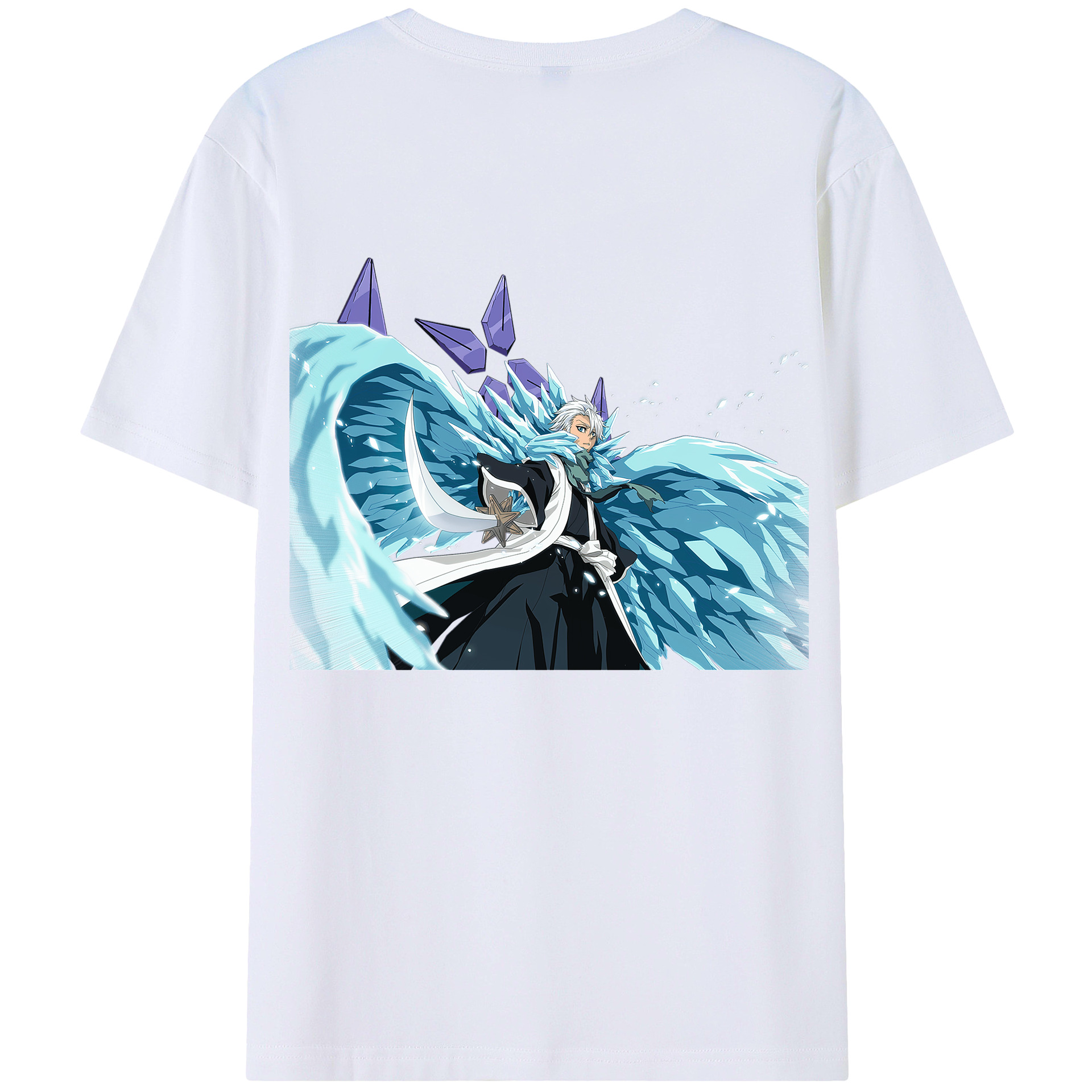 （画像用） ブリーチ 日番谷冬獅郎（ひつがや とうしろう） BLEACH Hitsugaya Toushirou レディース半袖Tシャツ(バックプリント)