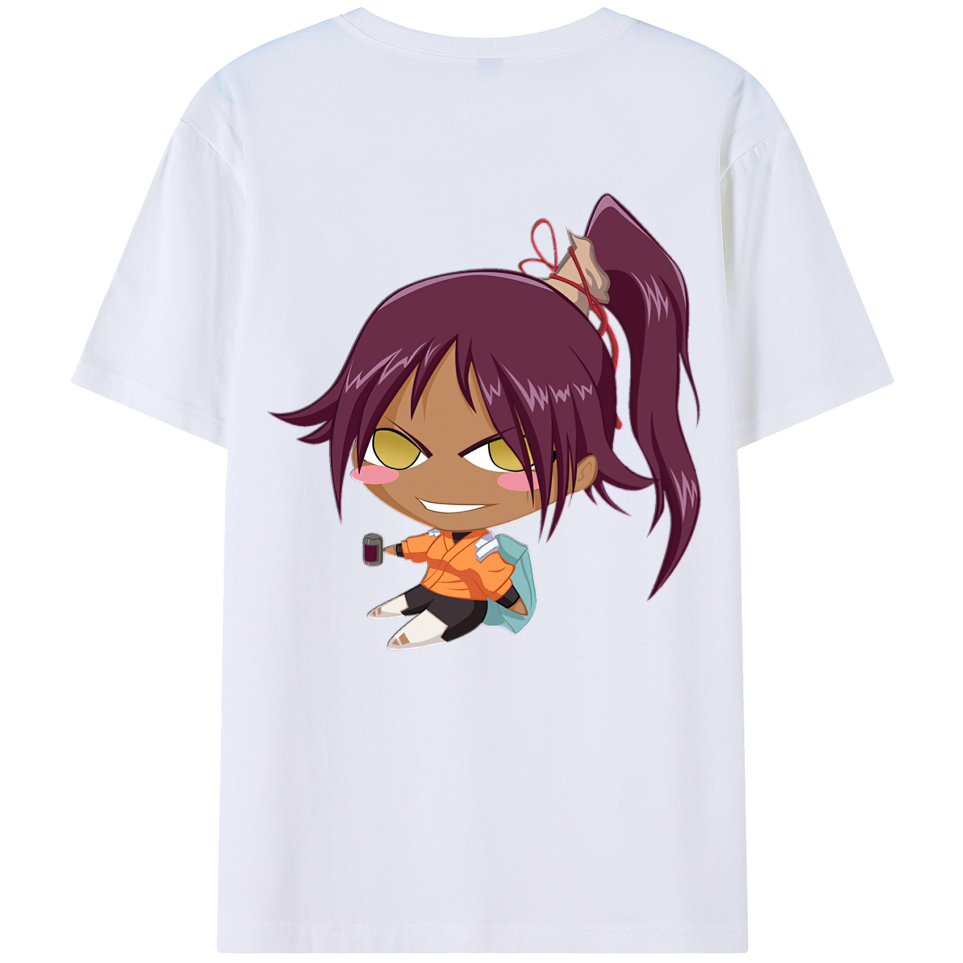 （画像用） ブリーチ 四楓院 夜一（しほういん よるいち） BLEACH Shihouin Yoruichi レディース半袖Tシャツ(バックプリント)