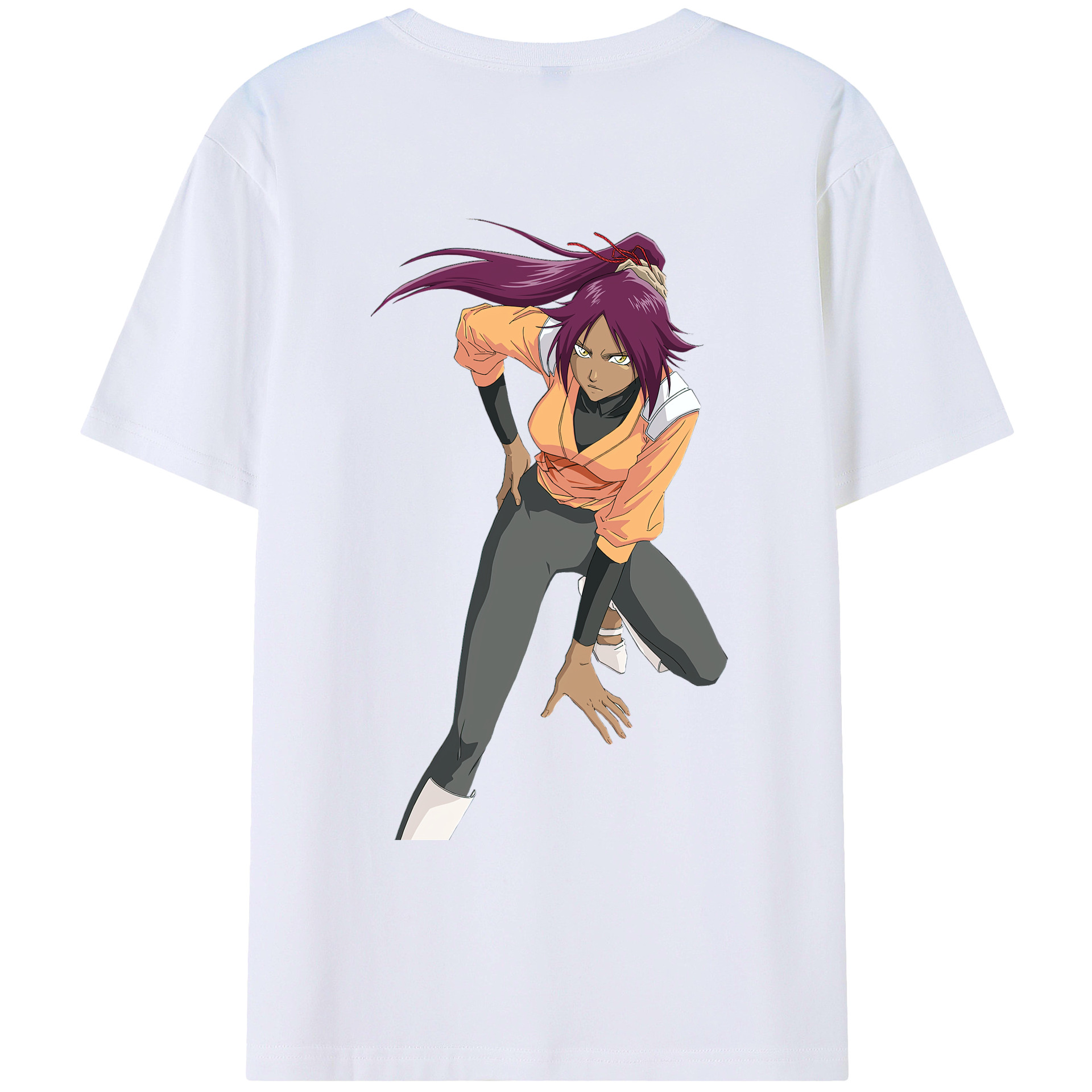 （画像用） ブリーチ 四楓院 夜一（しほういん よるいち） BLEACH Shihouin Yoruichi レディース半袖Tシャツ(バックプリント)