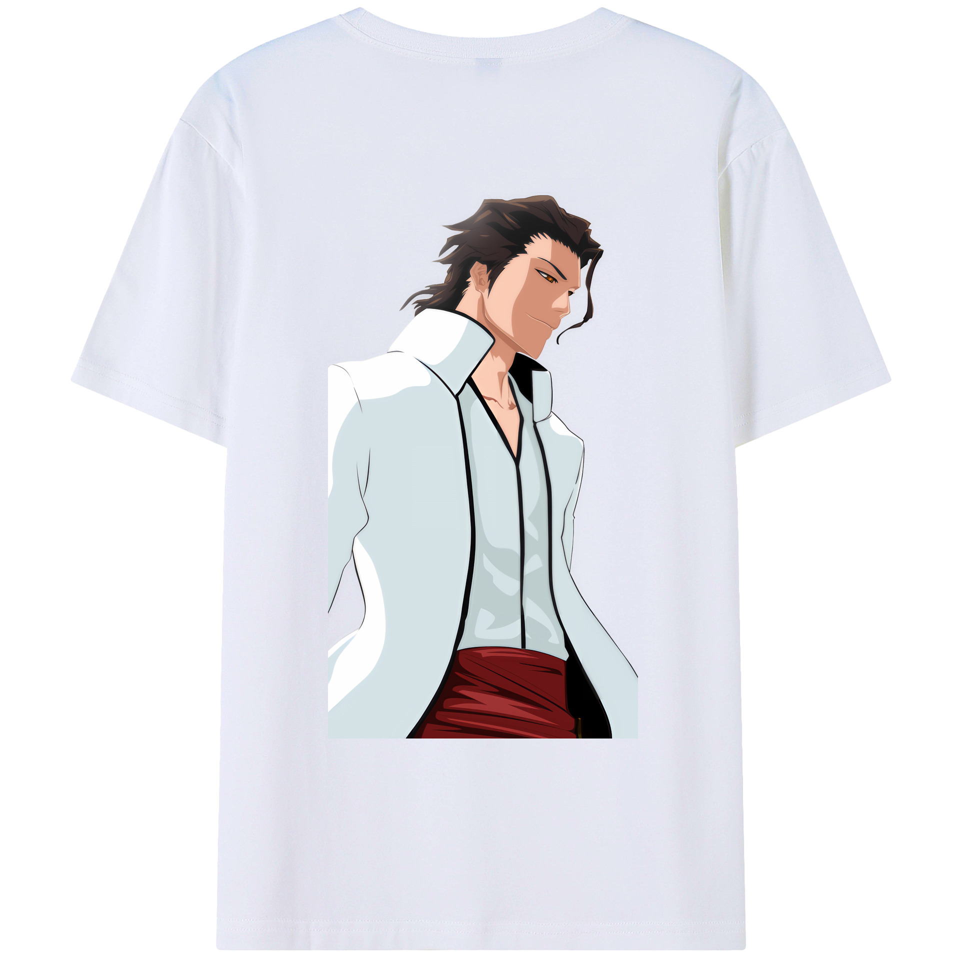 （画像用） ブリーチ 藍染 惣右介（あいぜん そうすけ） BLEACH Aizen Sousuke レディース半袖Tシャツ(バックプリント)