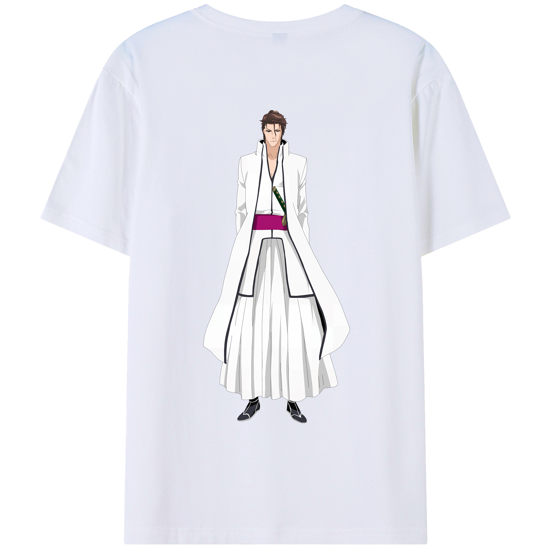 （画像用） ブリーチ 藍染 惣右介（あいぜん そうすけ） BLEACH Aizen Sousuke レディース半袖Tシャツ(バックプリント)