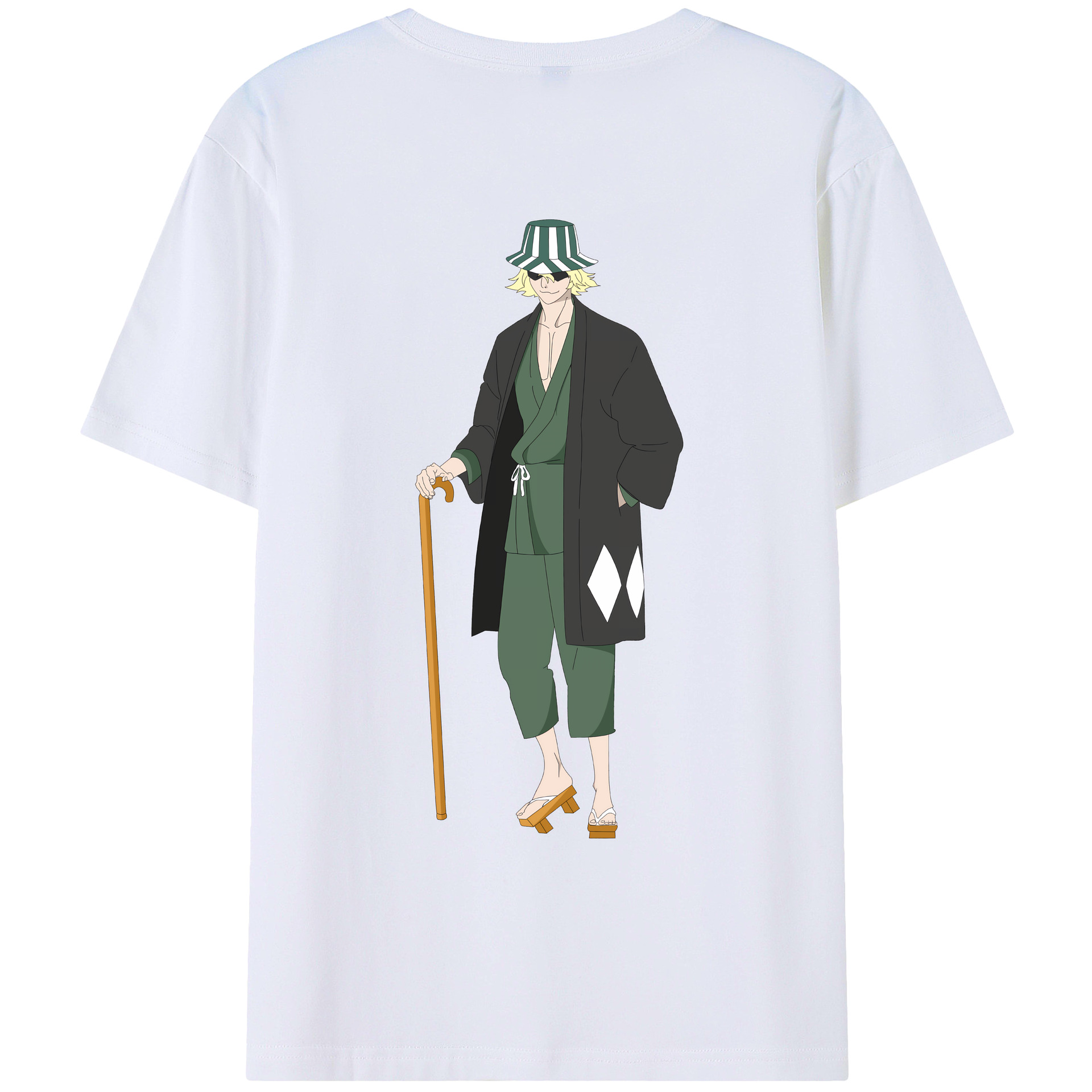 （画像用） "ブリーチ 浦原 喜助（うらはら きすけ） BLEACH Urahara Kisuke " レディース半袖Tシャツ(バックプリント)