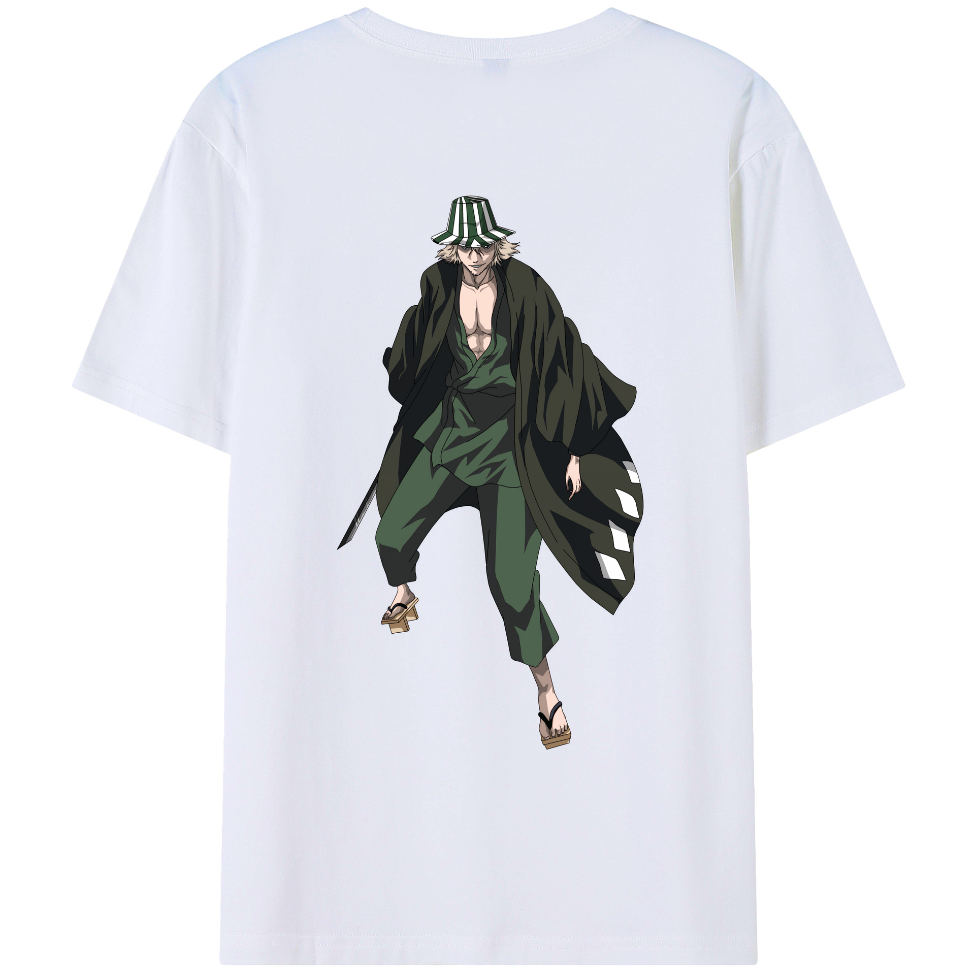（画像用） "ブリーチ 浦原 喜助（うらはら きすけ） BLEACH Urahara Kisuke " レディース半袖Tシャツ(バックプリント)