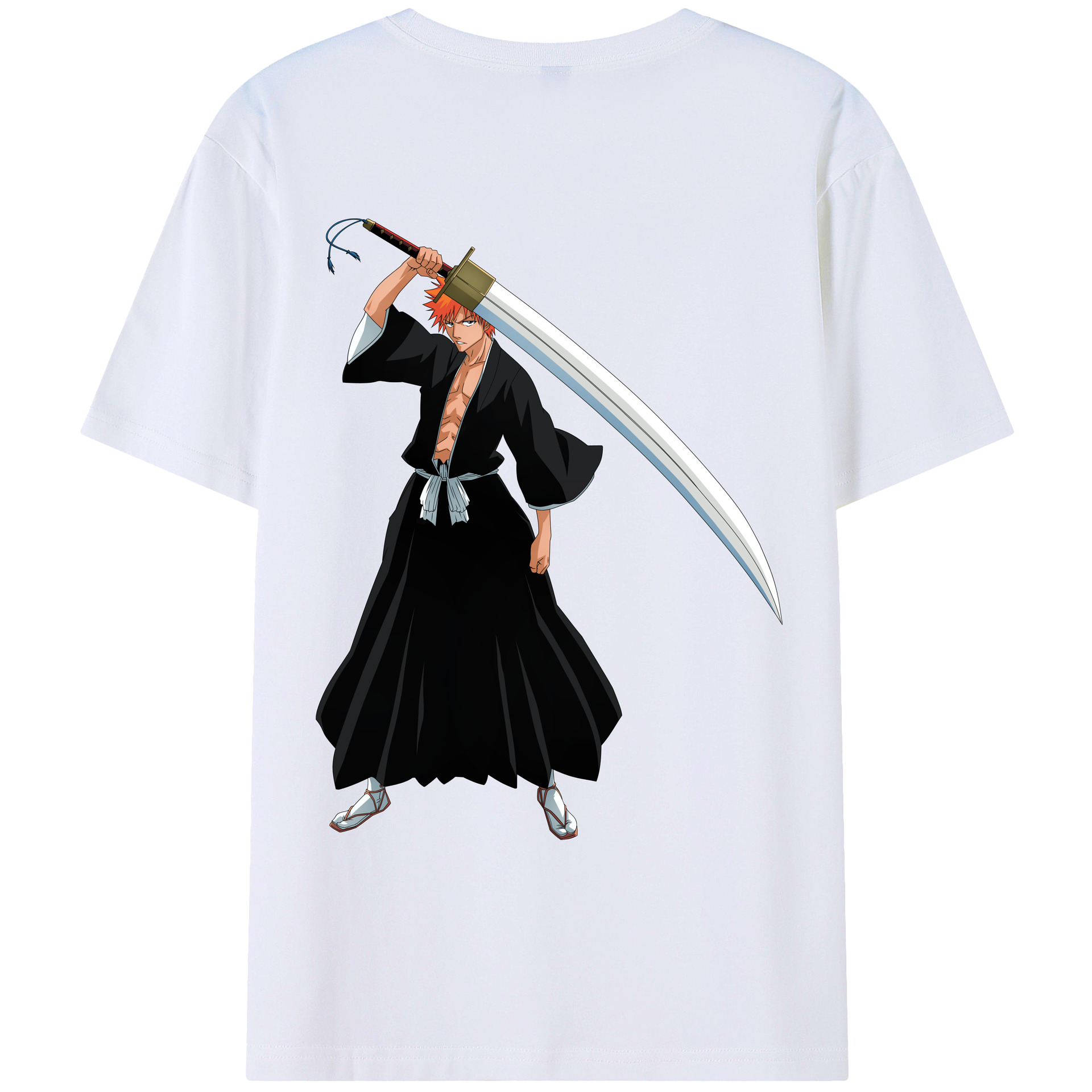 （画像用） ブリーチ 黒崎一護（くろさき いちご）BLEACH Kurosaki Ichigo レディース半袖Tシャツ(バックプリント)