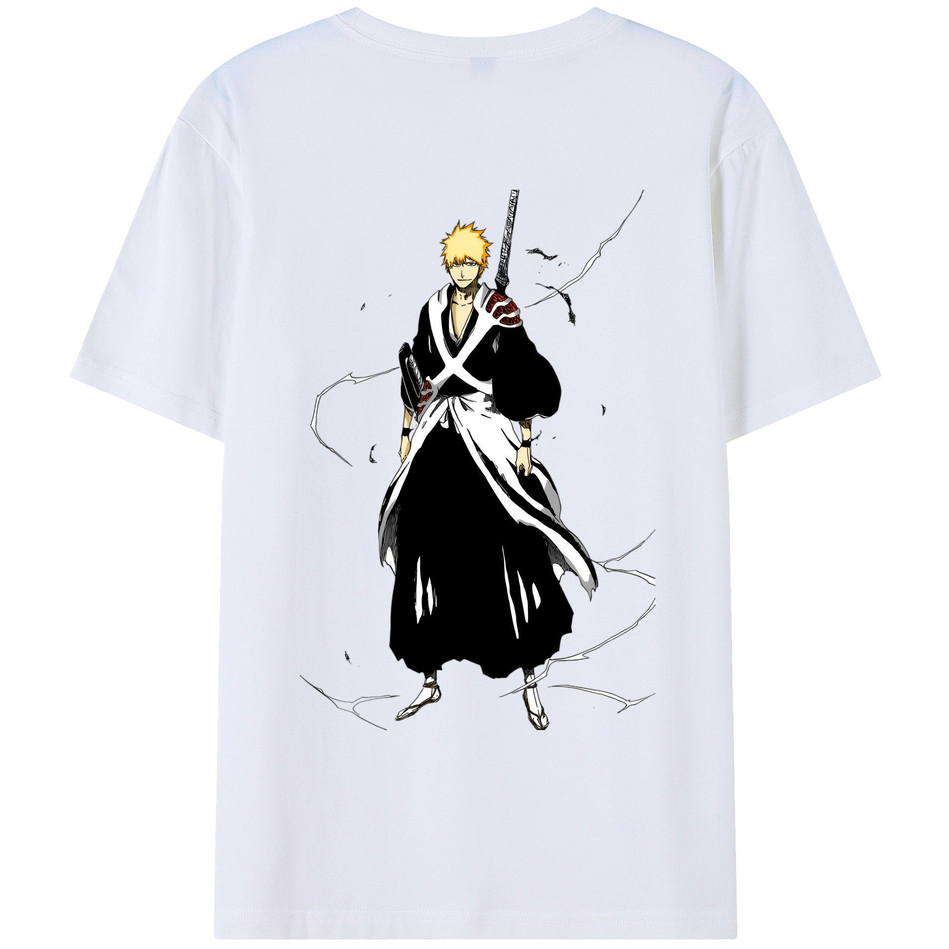 （画像用） ブリーチ 黒崎一護（くろさき いちご）BLEACH Kurosaki Ichigo レディース半袖Tシャツ(バックプリント)