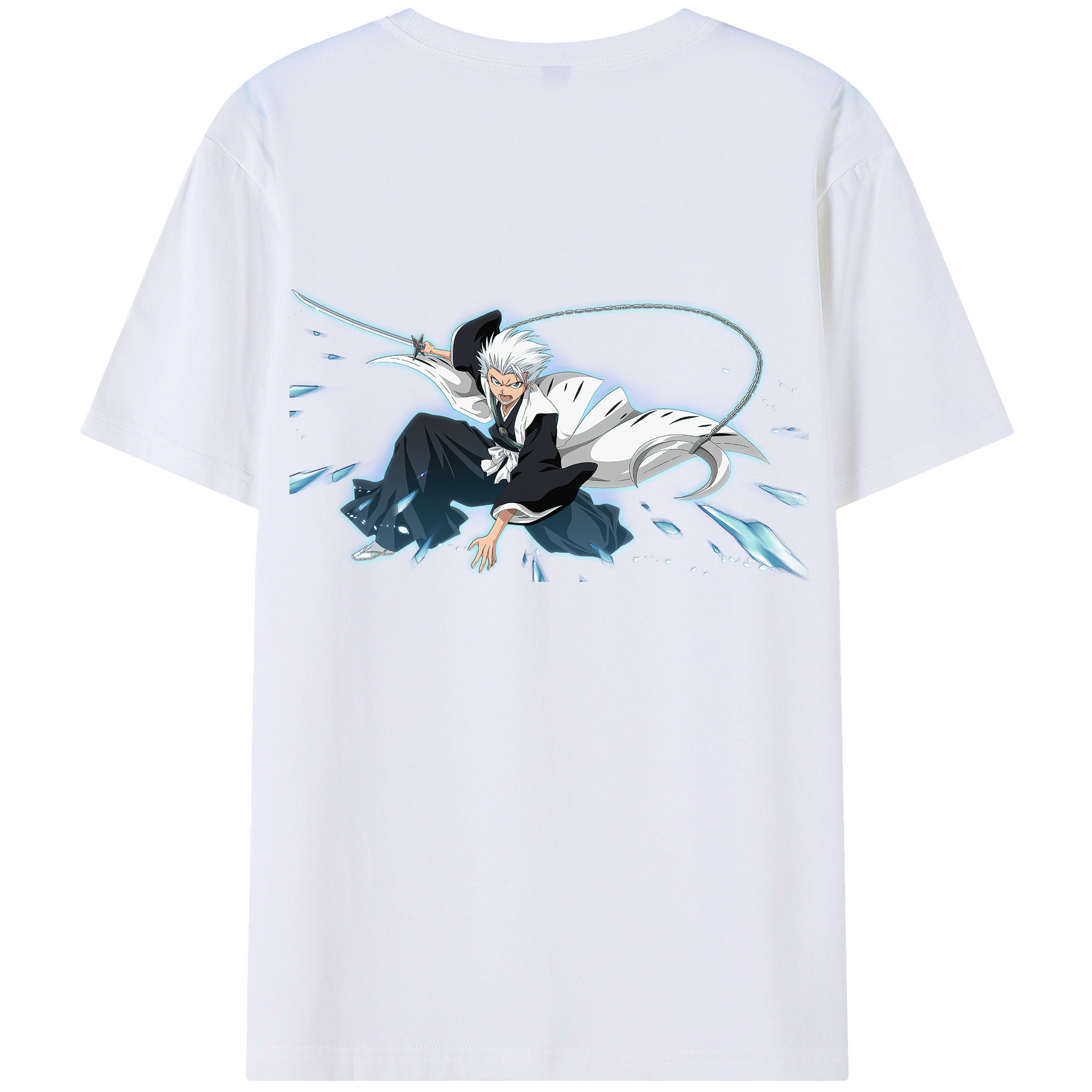 （画像用） ブリーチ 日番谷冬獅郎（ひつがや とうしろう） BLEACH Hitsugaya Toushirou レディース半袖Tシャツ(バックプリント)