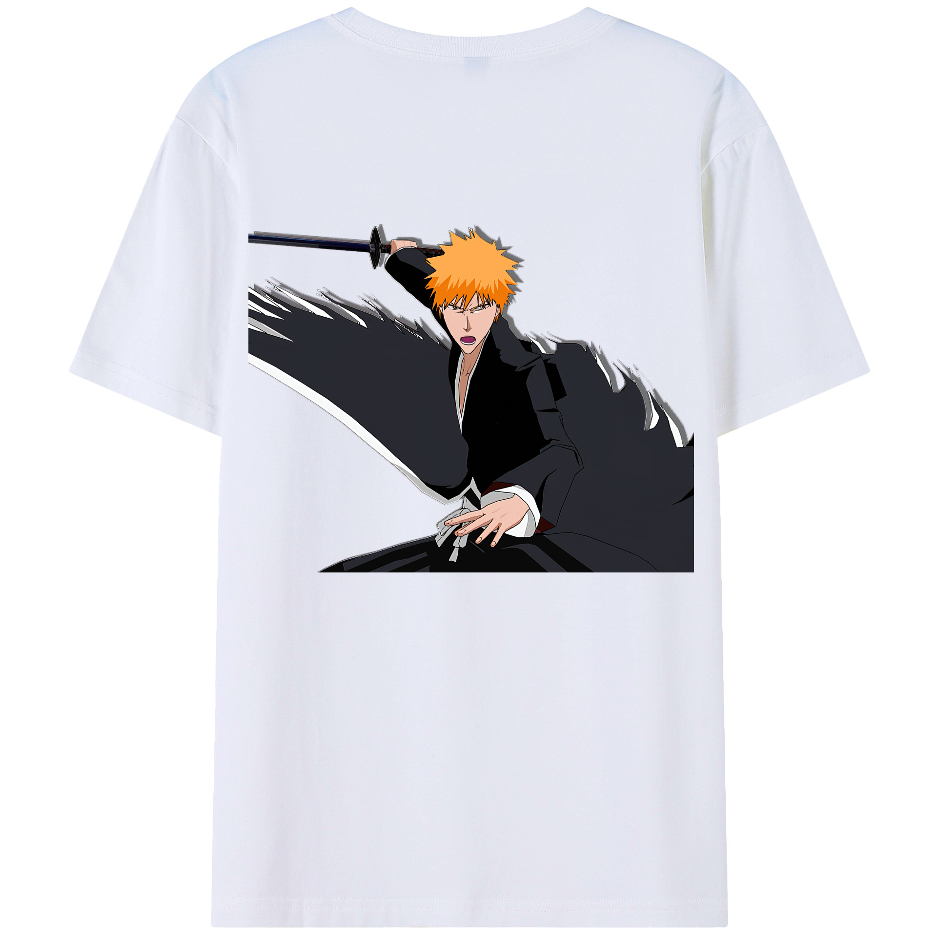 （画像用） ブリーチ 黒崎一護（くろさき いちご）BLEACH Kurosaki Ichigo レディース半袖Tシャツ(バックプリント)