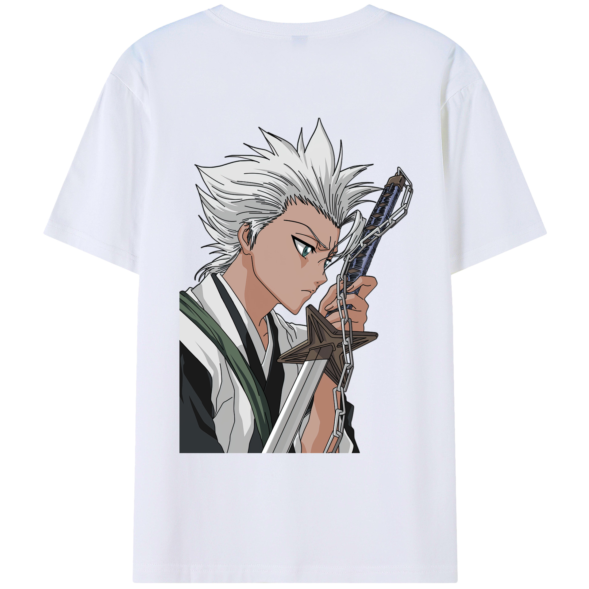 （画像用） ブリーチ 日番谷冬獅郎（ひつがや とうしろう） BLEACH Hitsugaya Toushirou レディース半袖Tシャツ(バックプリント)