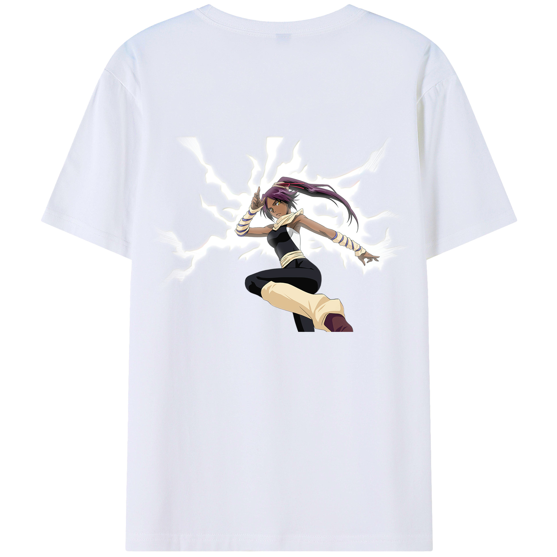 （画像用） ブリーチ 四楓院 夜一（しほういん よるいち） BLEACH Shihouin Yoruichi レディース半袖Tシャツ(バックプリント)