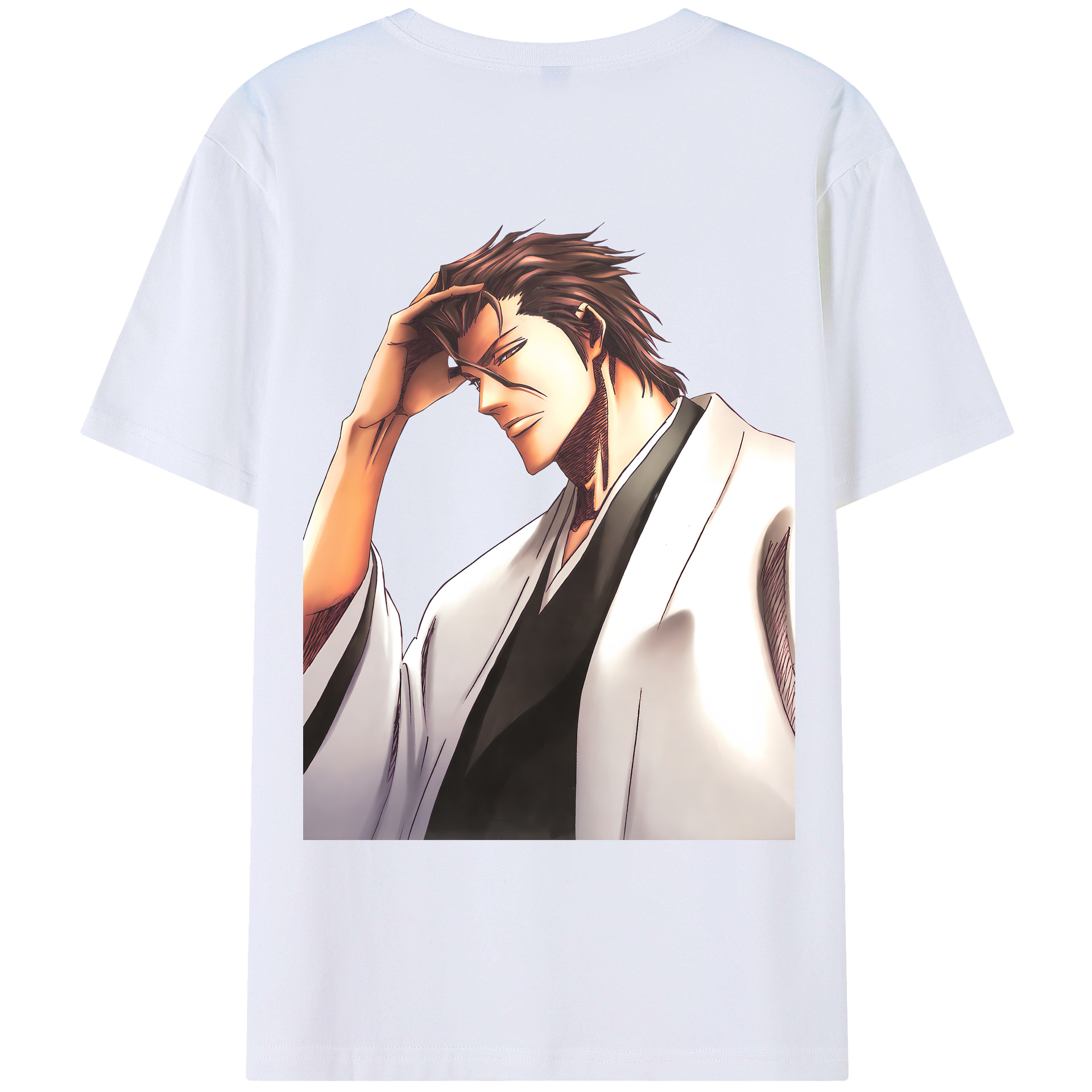 （画像用） ブリーチ 藍染 惣右介（あいぜん そうすけ） BLEACH Aizen Sousuke レディース半袖Tシャツ(バックプリント)