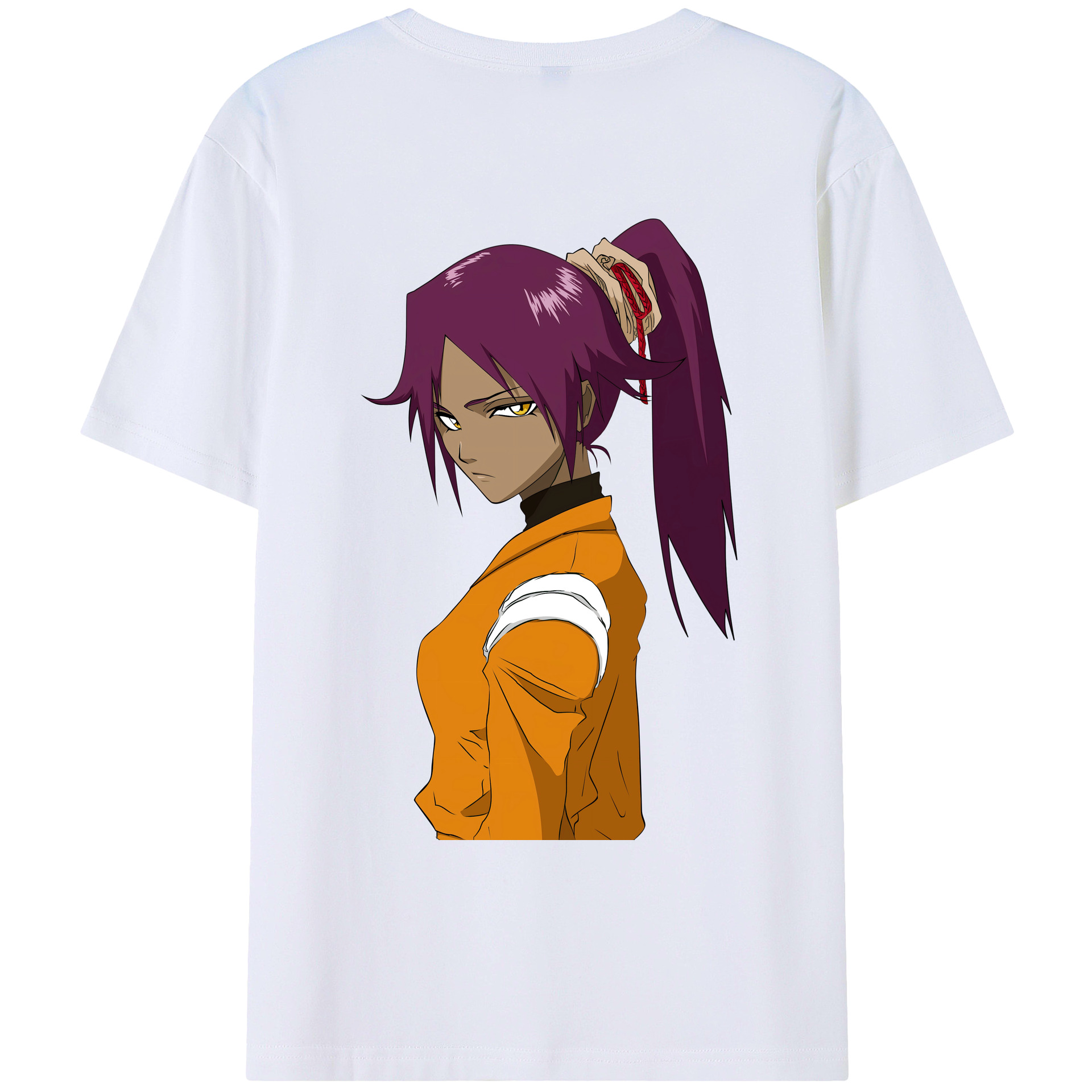 （画像用） ブリーチ 四楓院 夜一（しほういん よるいち） BLEACH Shihouin Yoruichi レディース半袖Tシャツ(バックプリント)