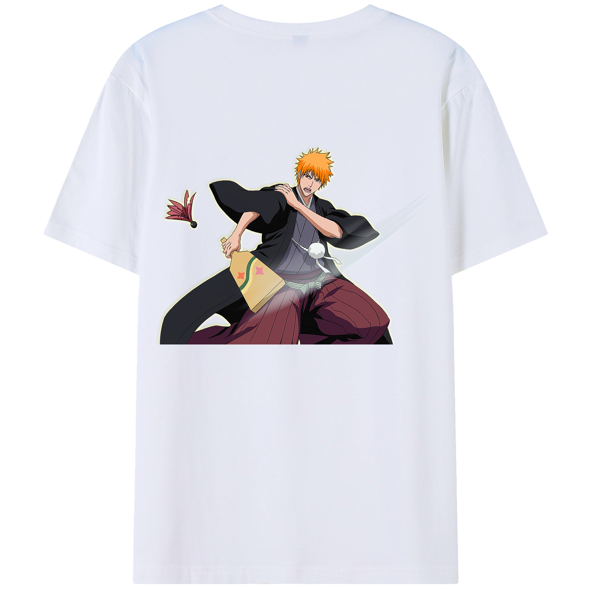 （画像用） ブリーチ 黒崎一護（くろさき いちご）BLEACH Kurosaki Ichigo レディース半袖Tシャツ(バックプリント)
