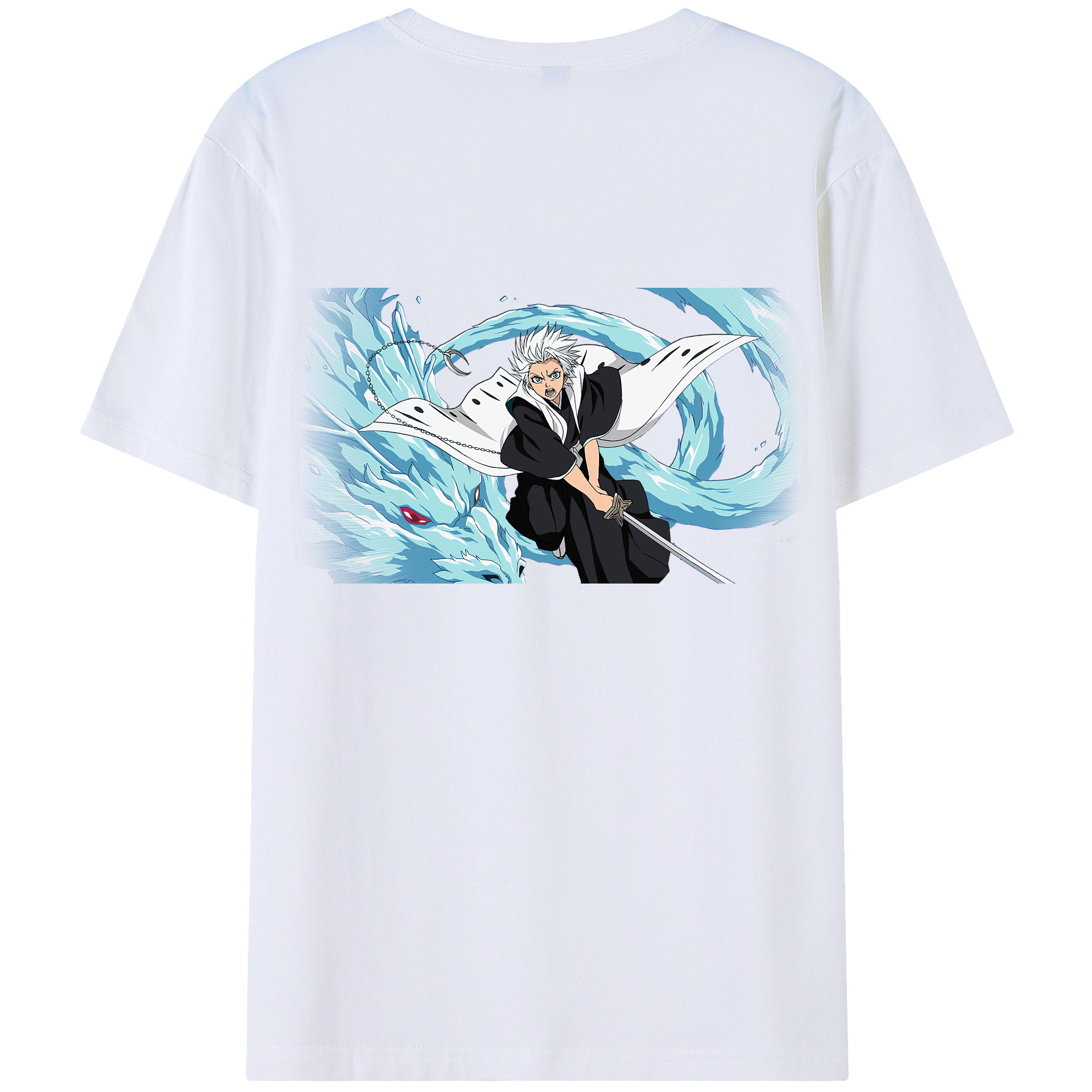 （画像用） ブリーチ 日番谷冬獅郎（ひつがや とうしろう） BLEACH Hitsugaya Toushirou レディース半袖Tシャツ(バックプリント)