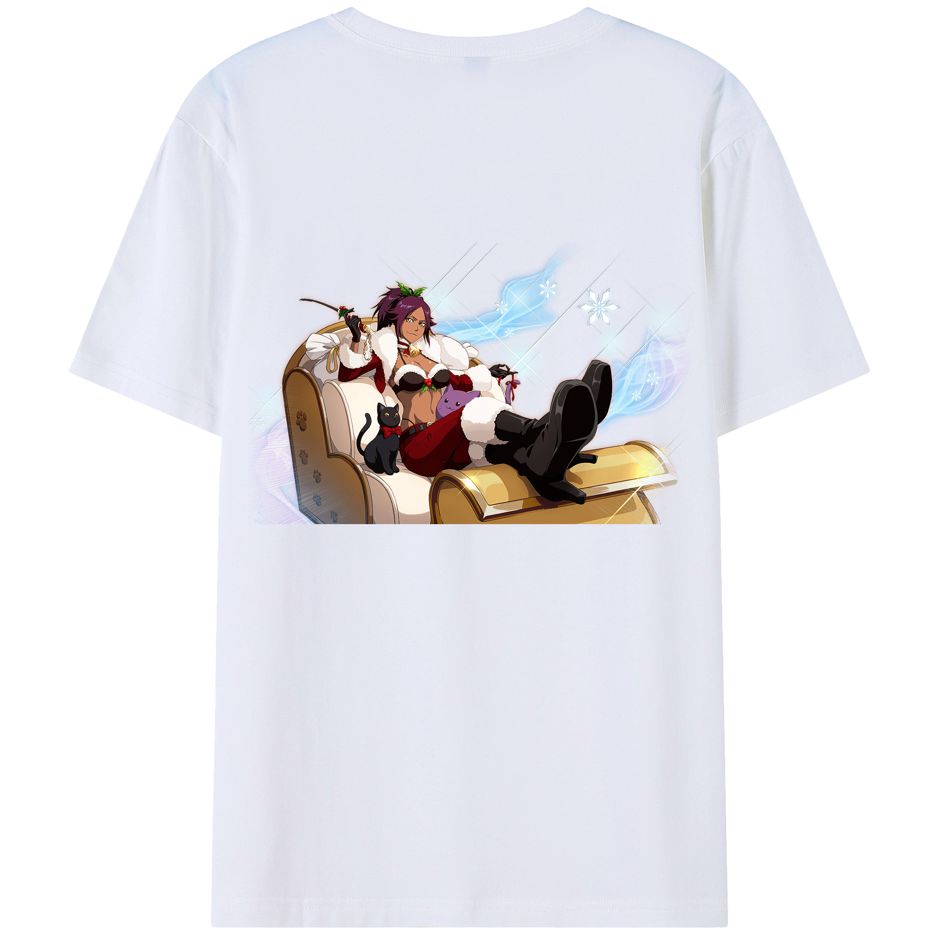 （画像用） ブリーチ 四楓院 夜一（しほういん よるいち） BLEACH Shihouin Yoruichi レディース半袖Tシャツ(バックプリント)