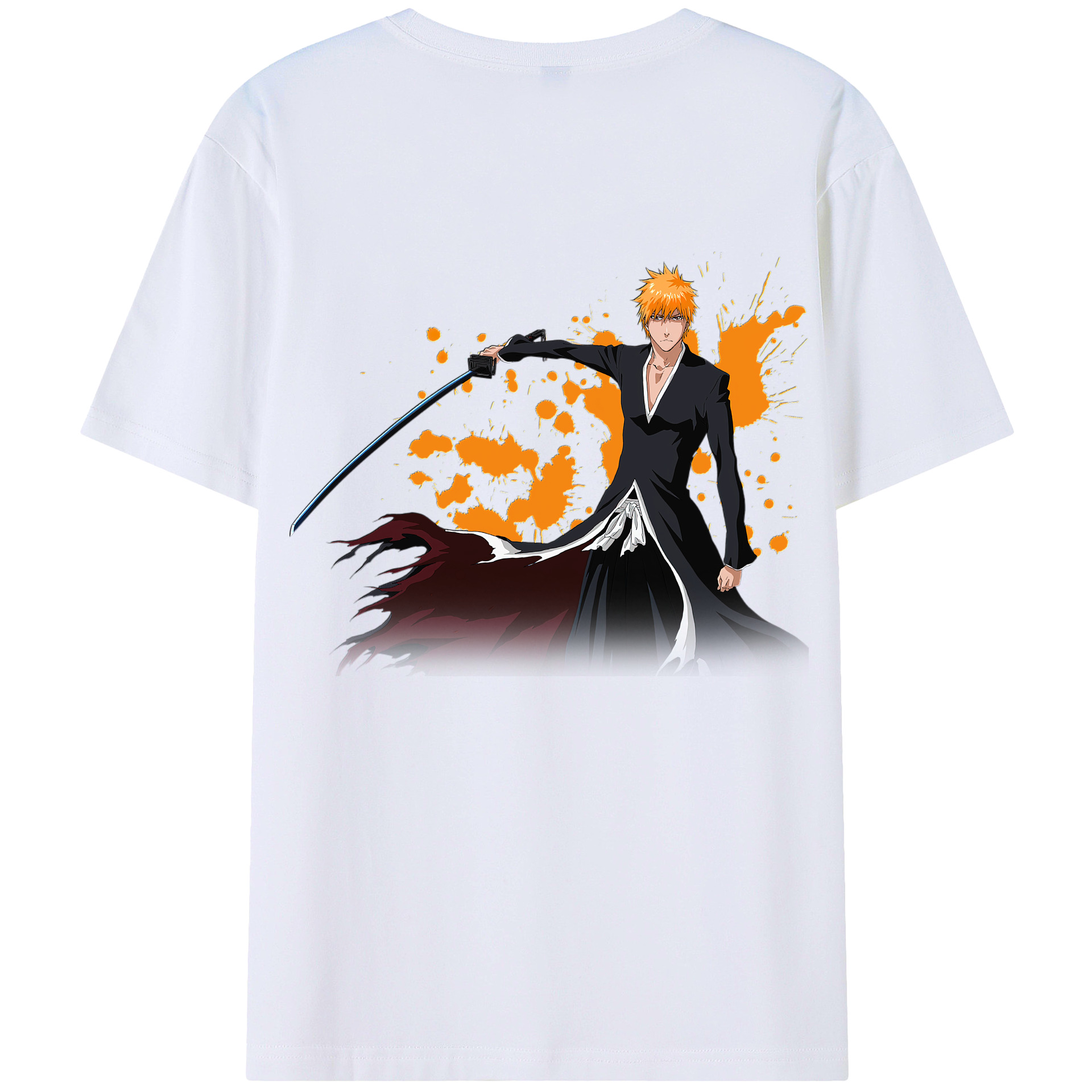 （画像用） ブリーチ 黒崎一護（くろさき いちご）BLEACH Kurosaki Ichigo レディース半袖Tシャツ(バックプリント)