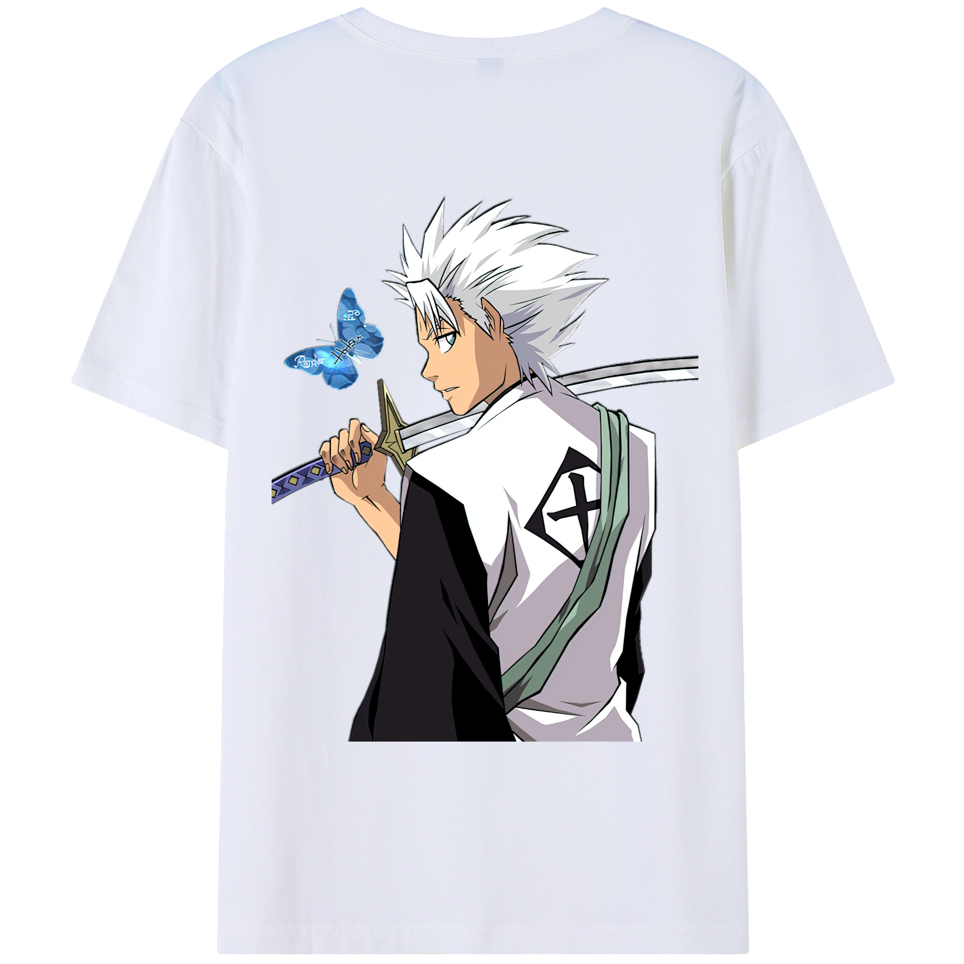 （画像用） ブリーチ 日番谷冬獅郎（ひつがや とうしろう） BLEACH Hitsugaya Toushirou レディース半袖Tシャツ(バックプリント)