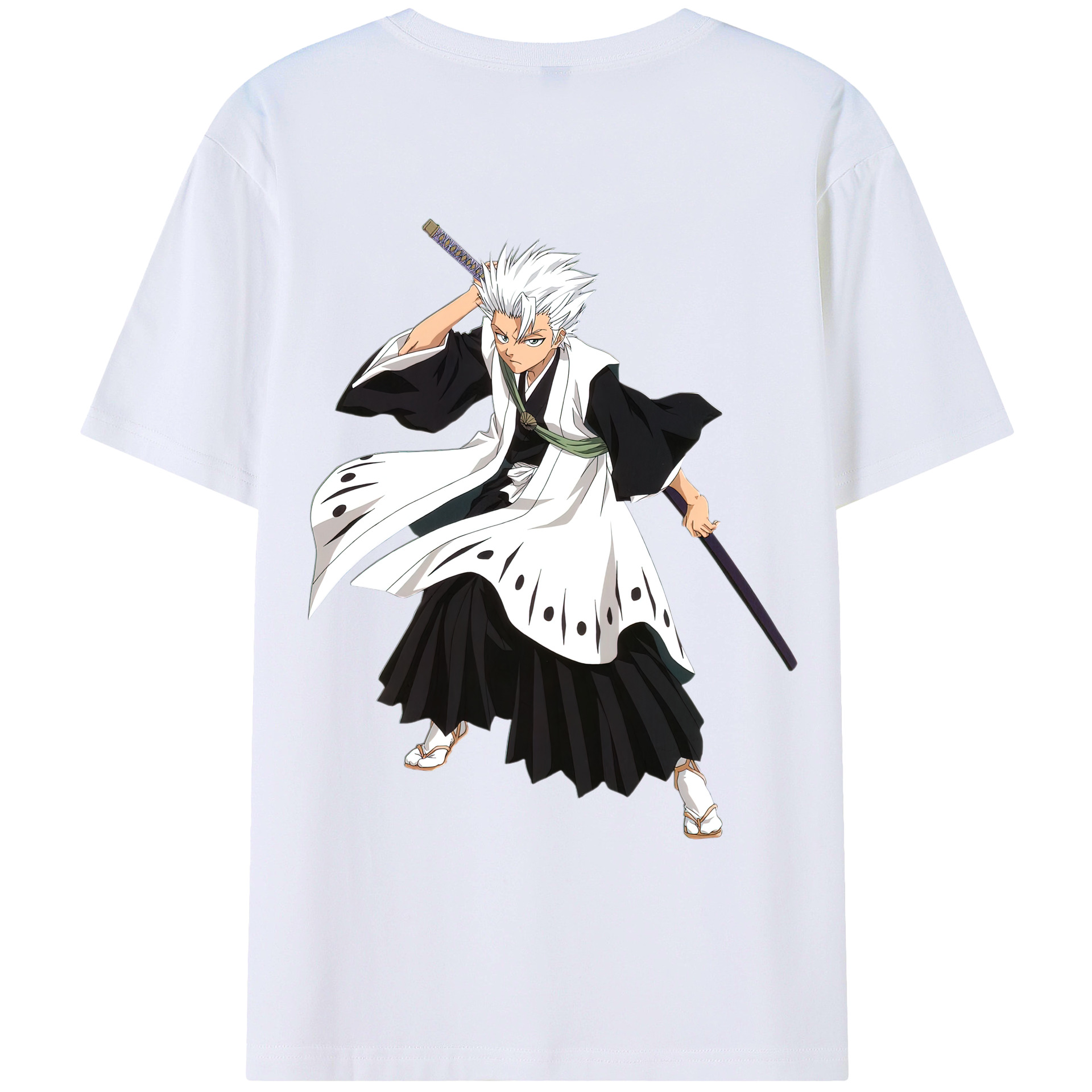 （画像用） ブリーチ 日番谷冬獅郎（ひつがや とうしろう） BLEACH Hitsugaya Toushirou レディース半袖Tシャツ(バックプリント)
