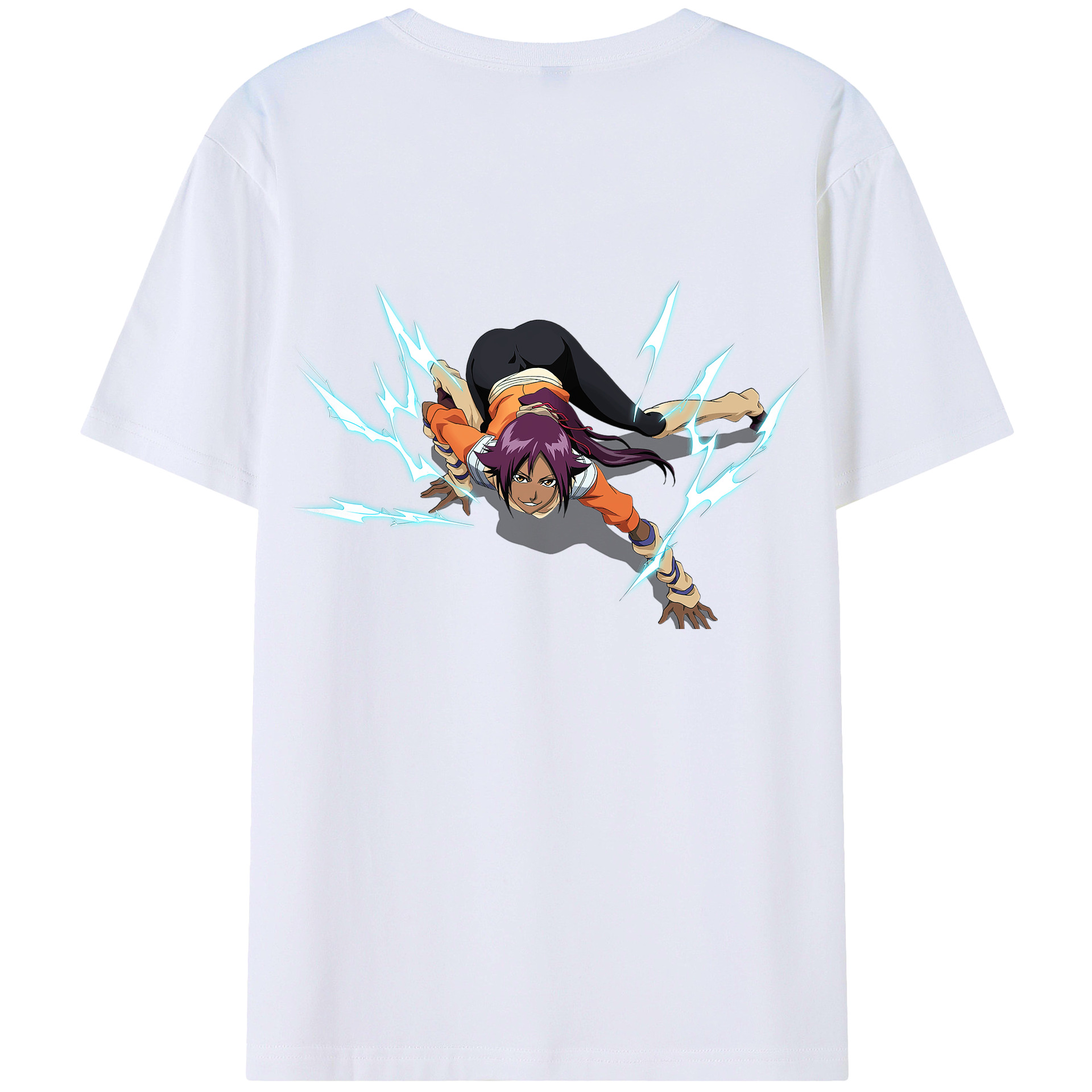 （画像用） ブリーチ 四楓院 夜一（しほういん よるいち） BLEACH Shihouin Yoruichi レディース半袖Tシャツ(バックプリント)