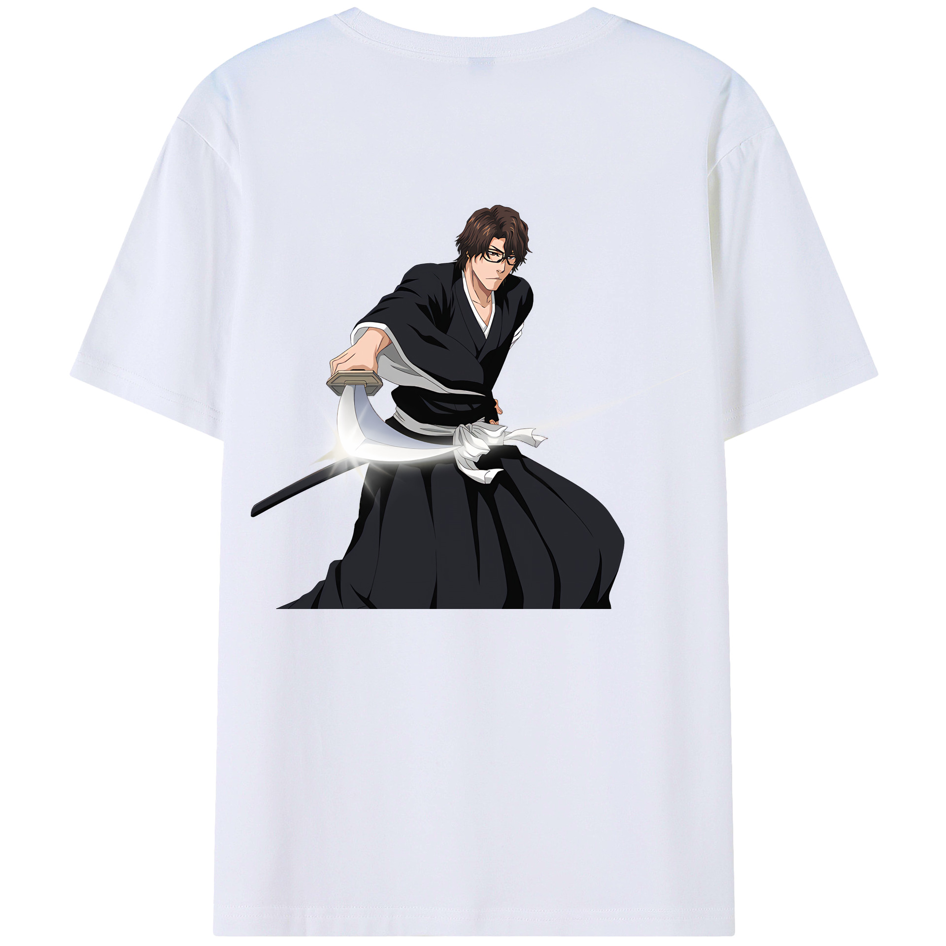 （画像用） ブリーチ 藍染 惣右介（あいぜん そうすけ） BLEACH Aizen Sousuke レディース半袖Tシャツ(バックプリント)