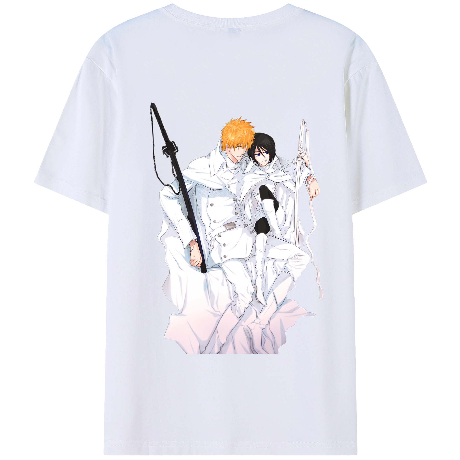 （画像用） ブリーチ 黒崎一護（くろさき いちご）BLEACH Kurosaki Ichigo レディース半袖Tシャツ(バックプリント)