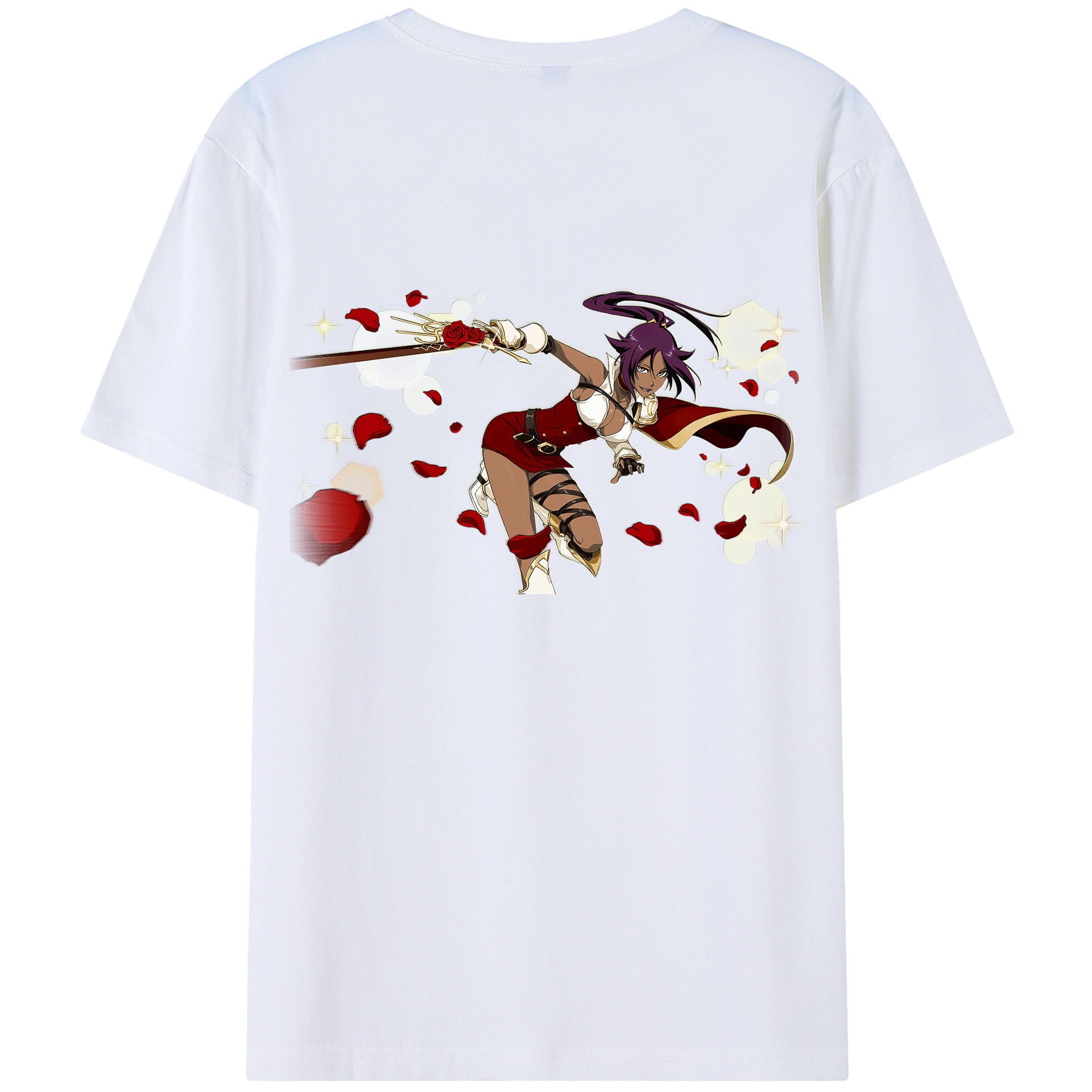 （画像用） ブリーチ 四楓院 夜一（しほういん よるいち） BLEACH Shihouin Yoruichi レディース半袖Tシャツ(バックプリント)