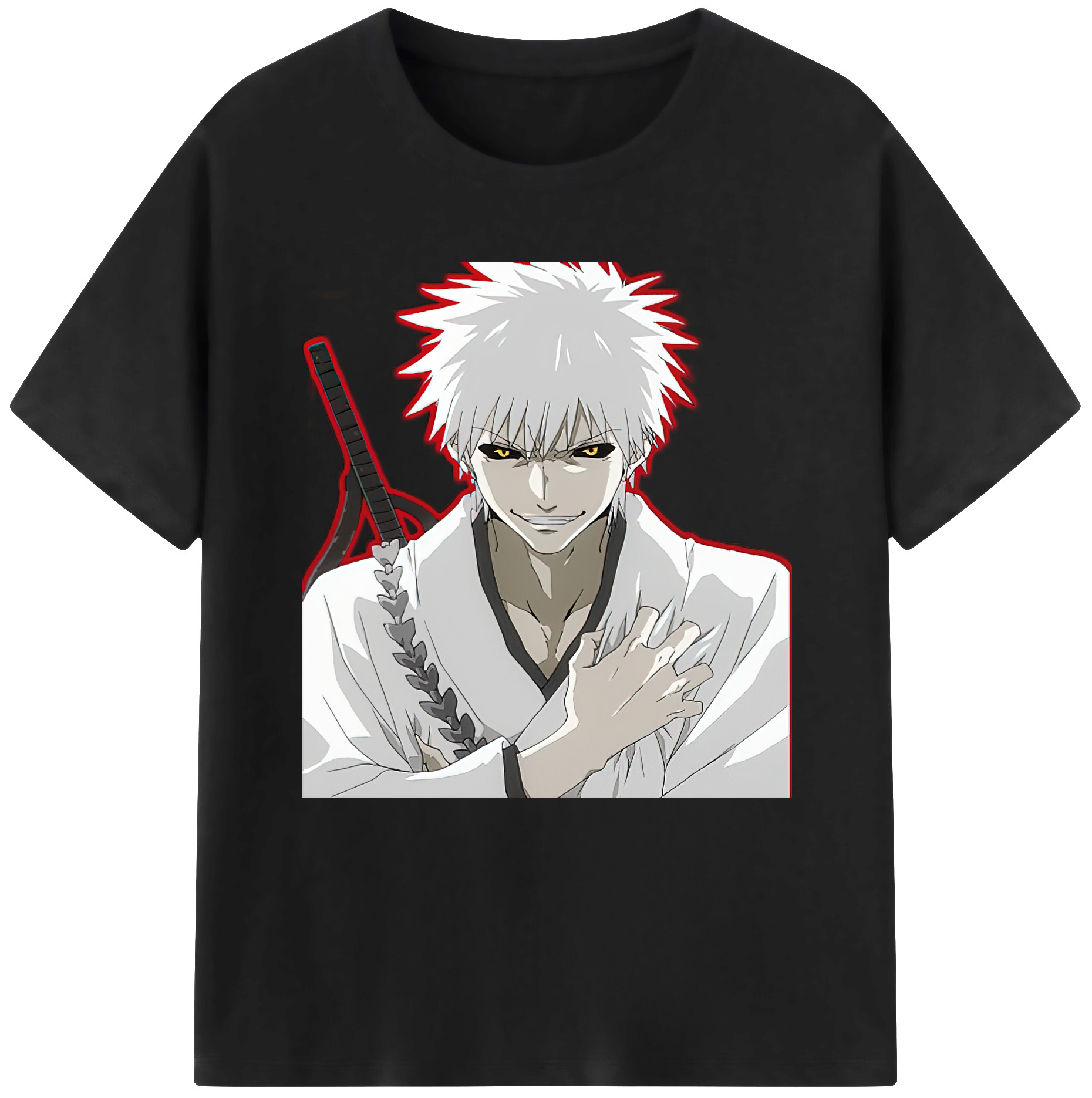 （画像用） ブリーチ 黒崎一護（くろさき いちご）BLEACH Kurosaki Ichigo レディースカジュアルプリントTシャツ（綿100％）