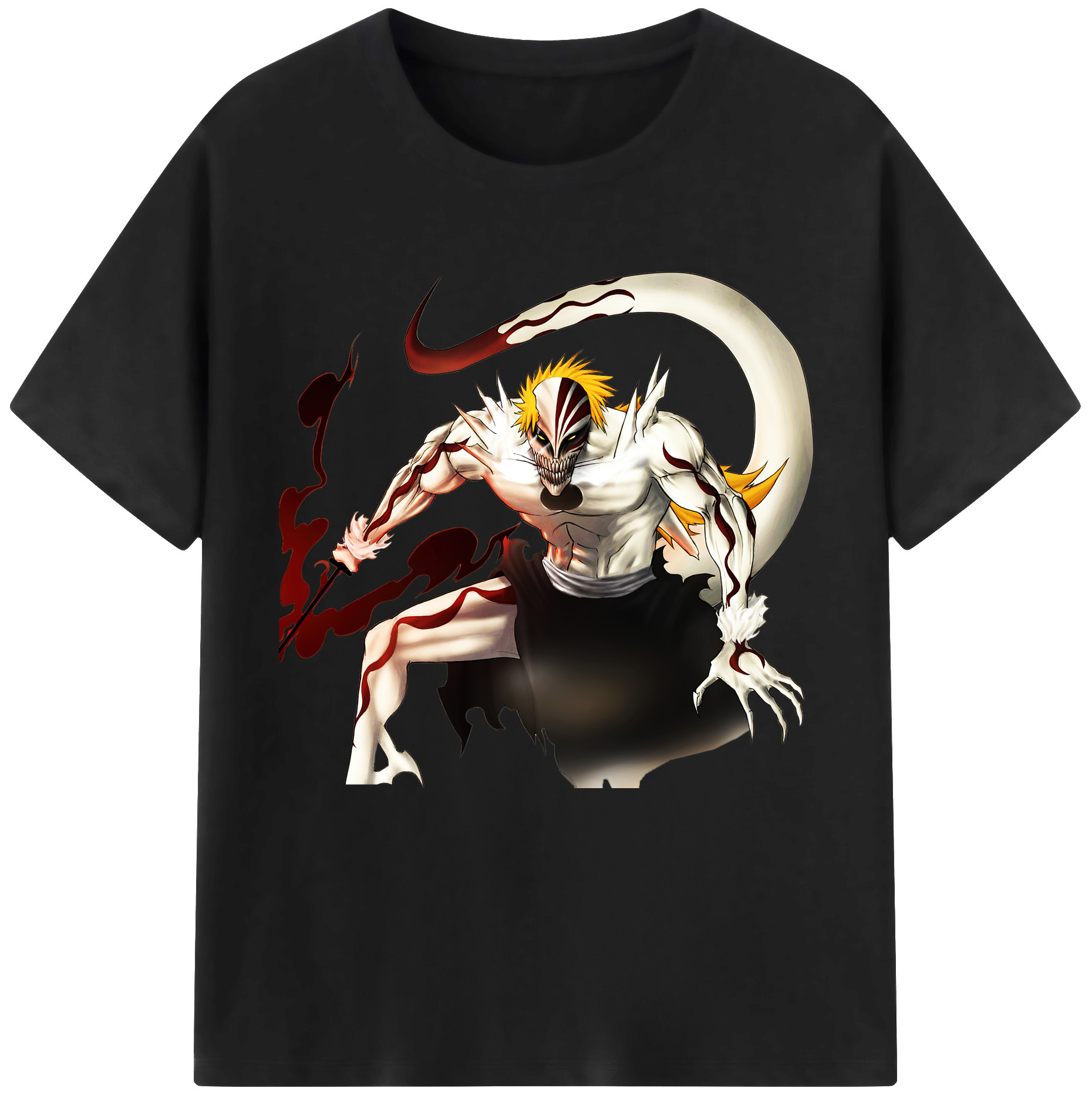 （画像用） ブリーチ 黒崎一護（くろさき いちご）BLEACH Kurosaki Ichigo レディースカジュアルプリントTシャツ（綿100％）