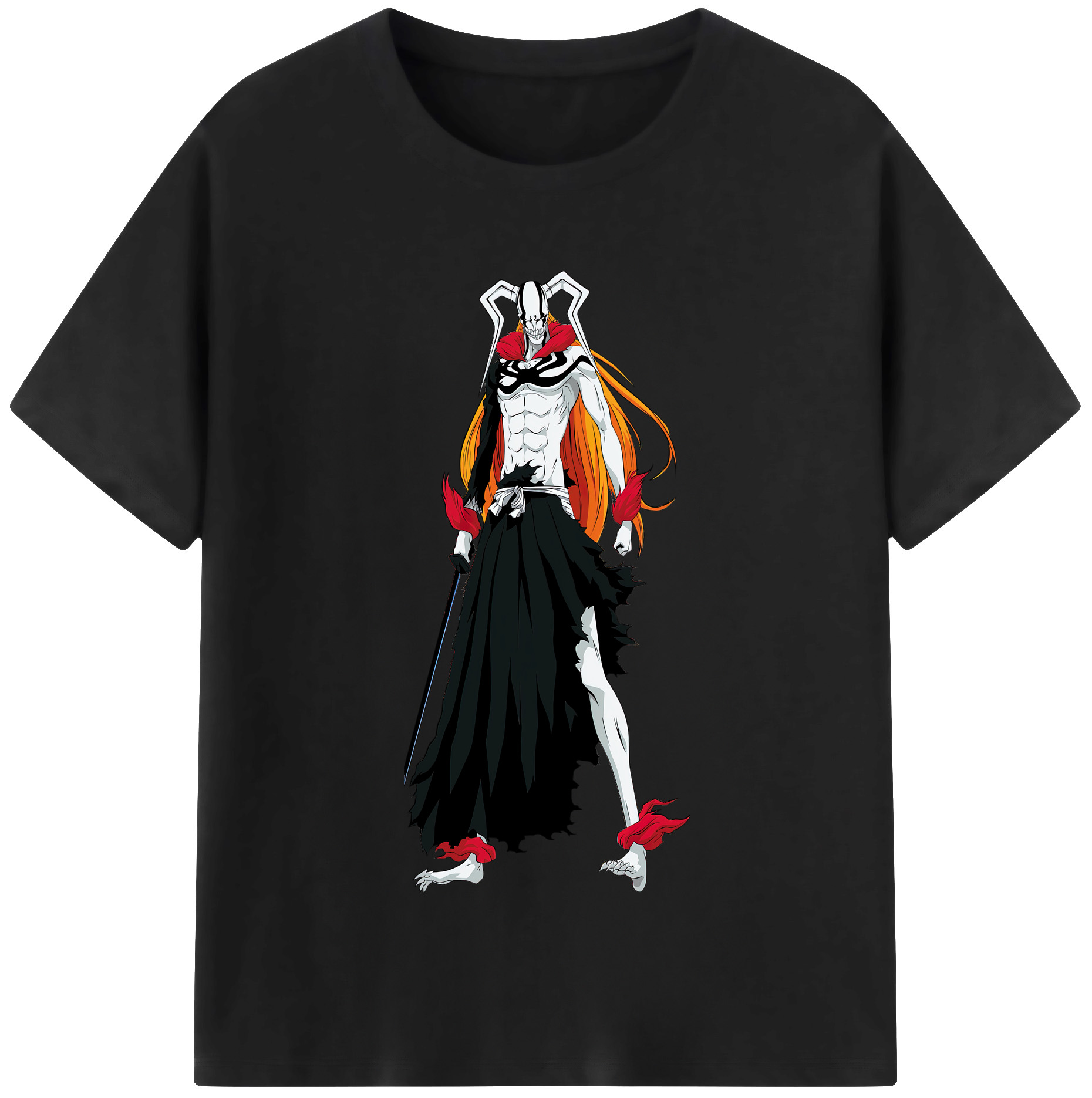 （画像用） ブリーチ 黒崎一護（くろさき いちご）BLEACH Kurosaki Ichigo レディースカジュアルプリントTシャツ（綿100％）