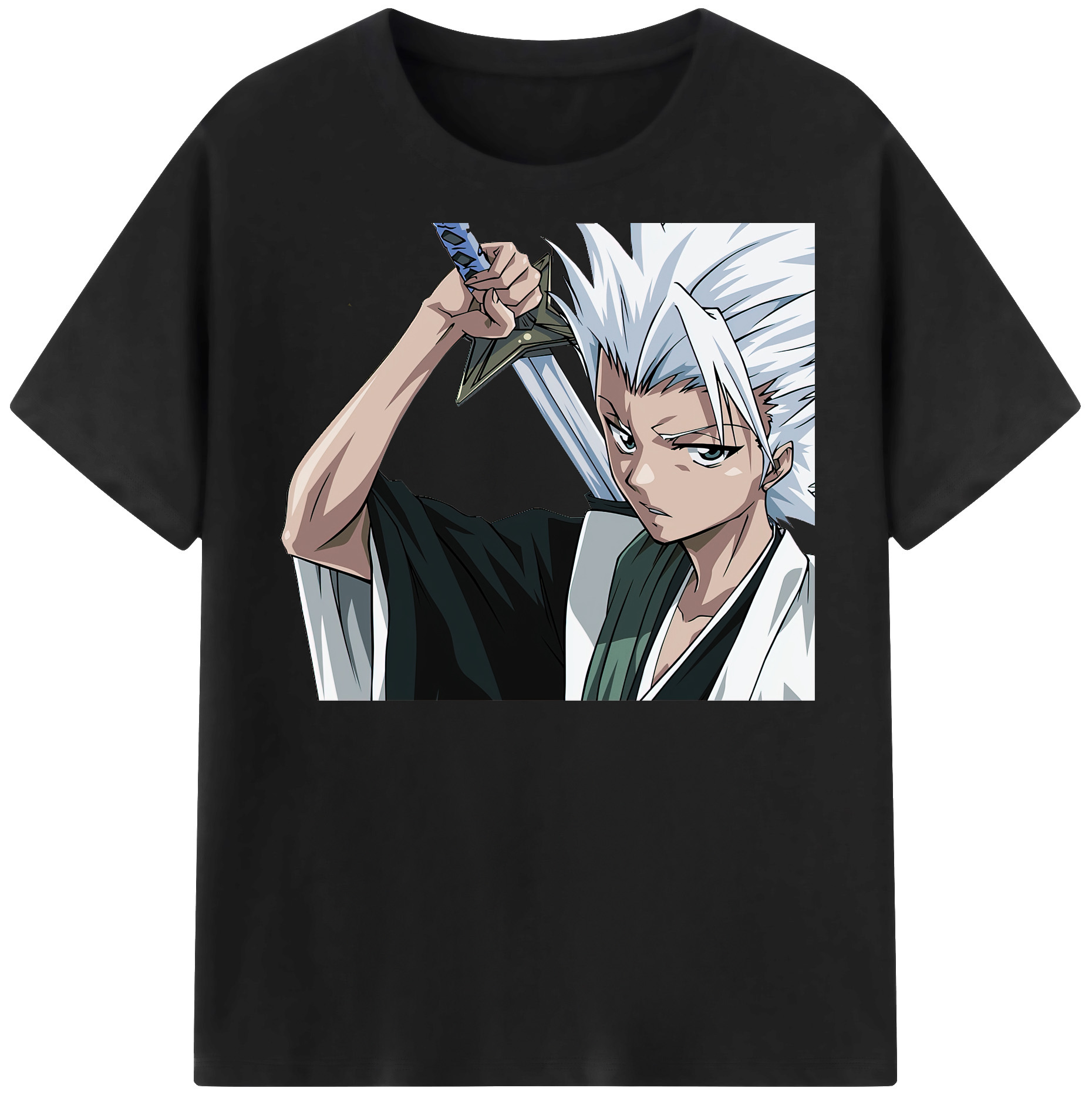 （画像用） ブリーチ 日番谷冬獅郎（ひつがや とうしろう） BLEACH Hitsugaya Toushirou レディースカジュアルプリントTシャツ（綿100％）