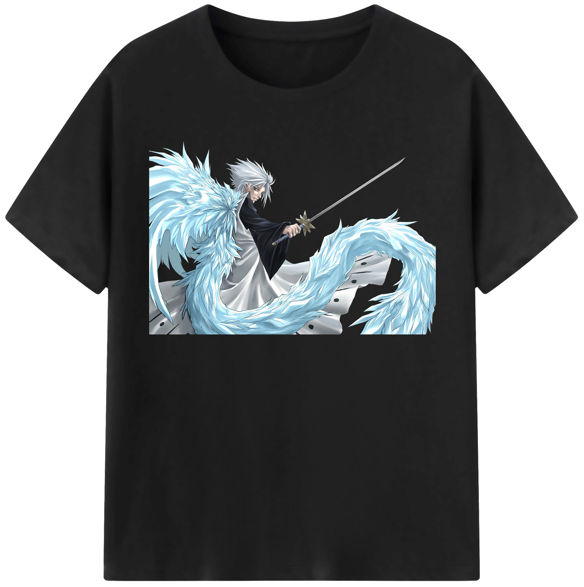 （画像用） ブリーチ 日番谷冬獅郎（ひつがや とうしろう） BLEACH Hitsugaya Toushirou レディースカジュアルプリントTシャツ（綿100％）