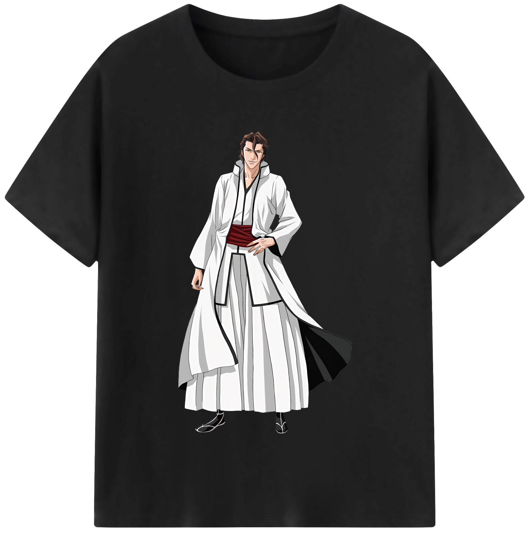 （画像用） ブリーチ 藍染 惣右介（あいぜん そうすけ） BLEACH Aizen Sousuke レディースカジュアルプリントTシャツ（綿100％）
