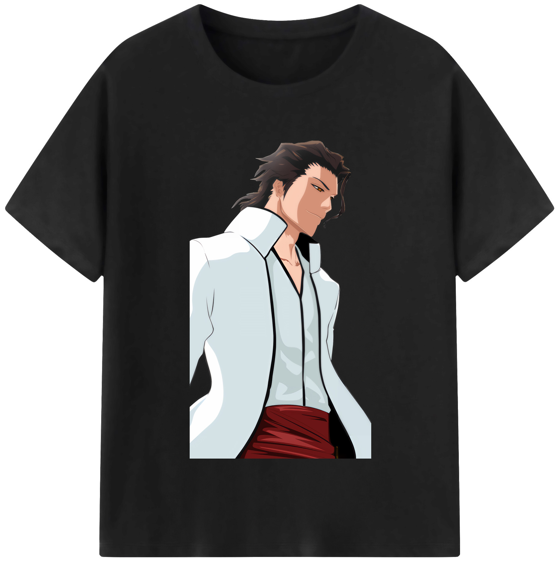 （画像用） ブリーチ 藍染 惣右介（あいぜん そうすけ） BLEACH Aizen Sousuke レディースカジュアルプリントTシャツ（綿100％）