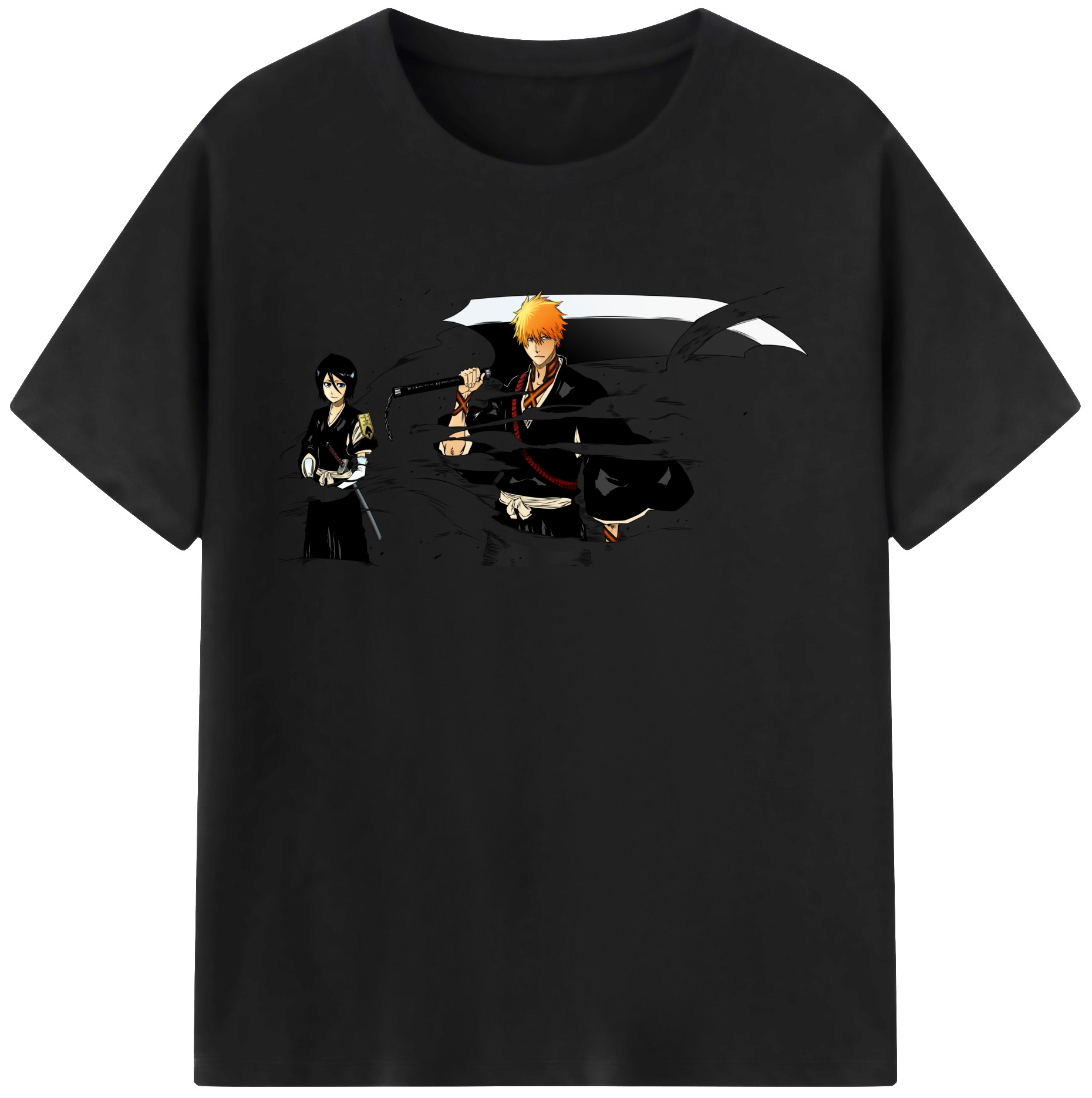 （画像用） ブリーチ 黒崎一護（くろさき いちご）BLEACH Kurosaki Ichigo レディースカジュアルプリントTシャツ（綿100％）