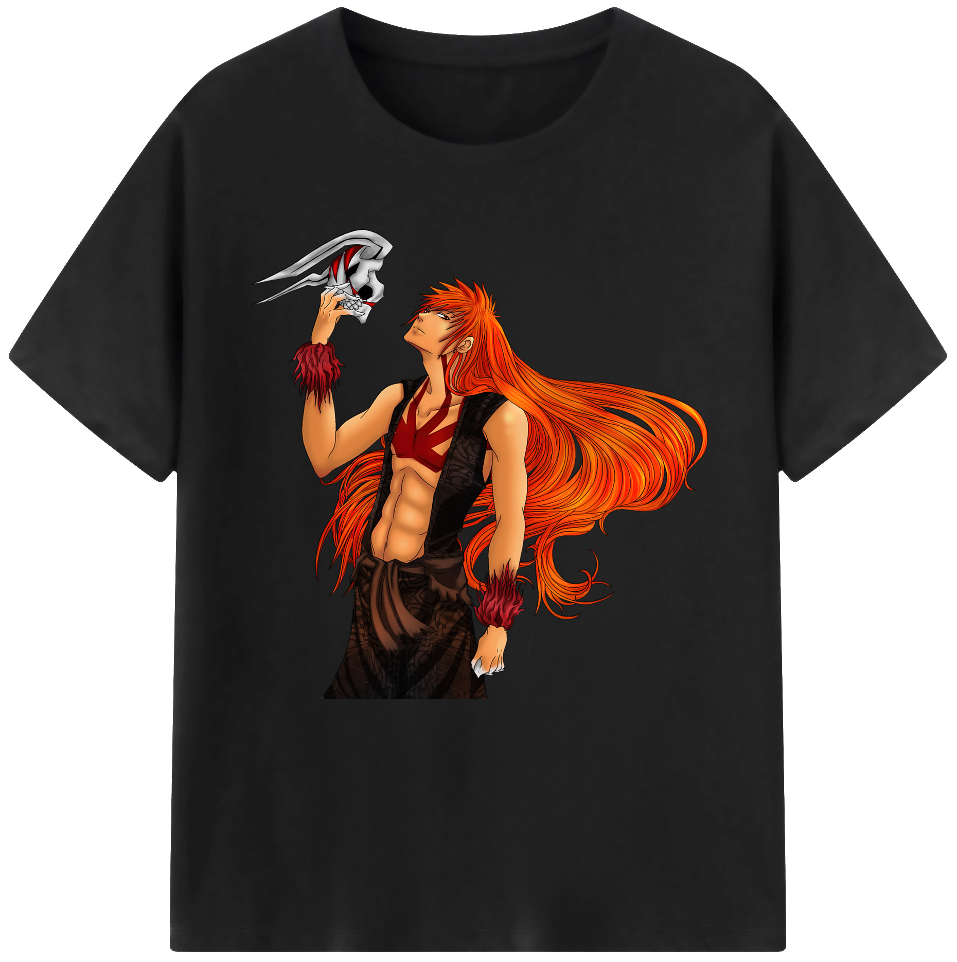 （画像用） ブリーチ 黒崎一護（くろさき いちご）BLEACH Kurosaki Ichigo レディースカジュアルプリントTシャツ（綿100％）