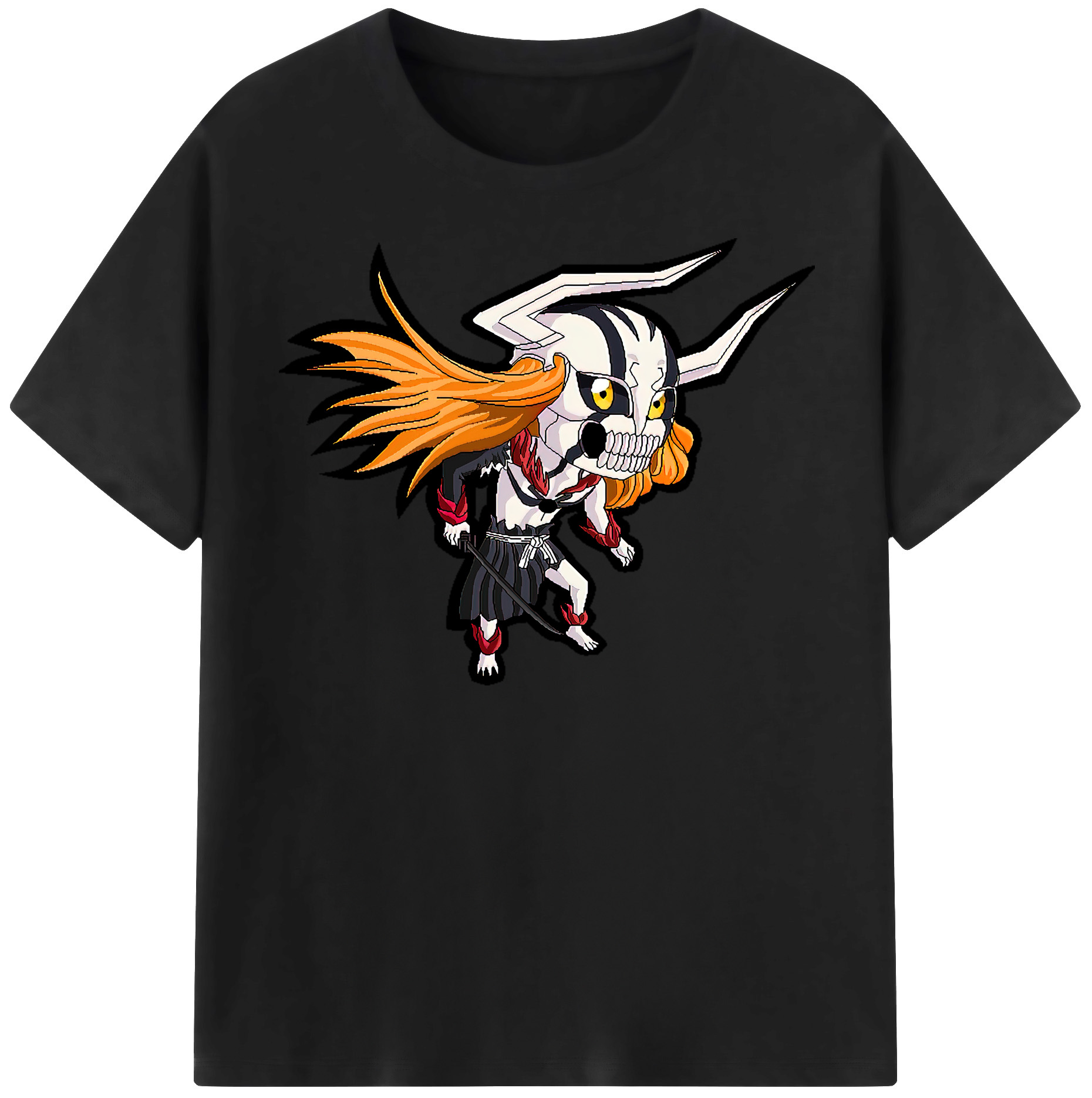 （画像用） ブリーチ 黒崎一護（くろさき いちご）BLEACH Kurosaki Ichigo レディースカジュアルプリントTシャツ（綿100％）