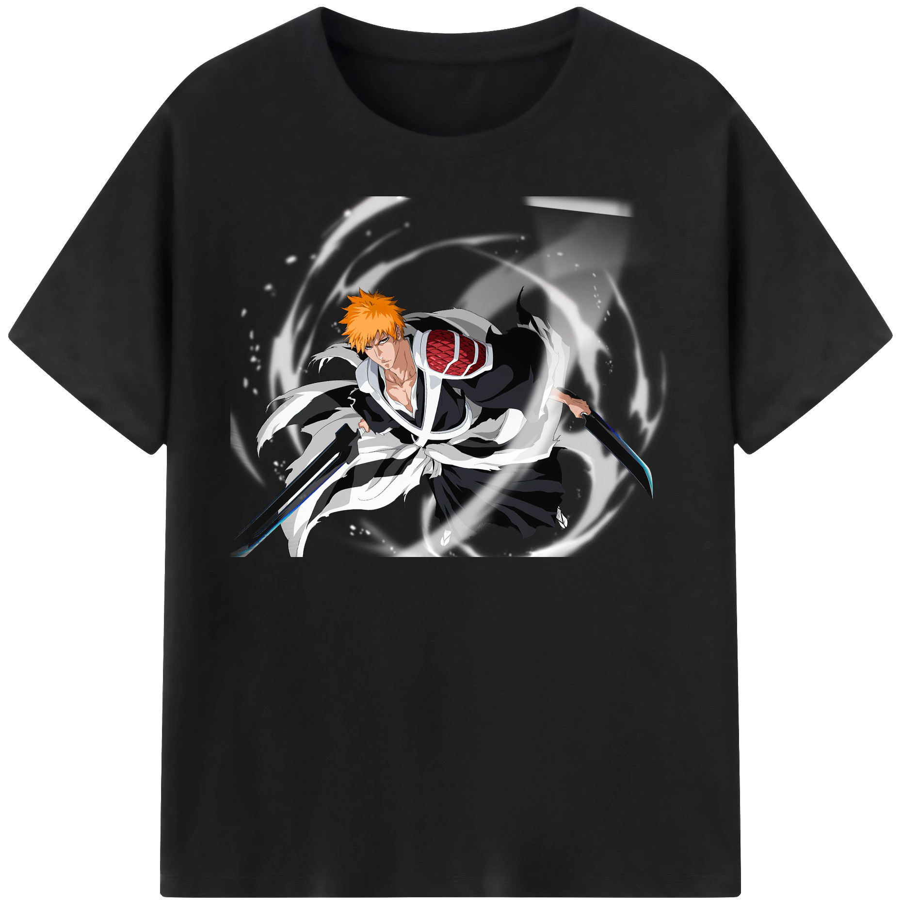 （画像用） ブリーチ 黒崎一護（くろさき いちご）BLEACH Kurosaki Ichigo レディースカジュアルプリントTシャツ（綿100％）