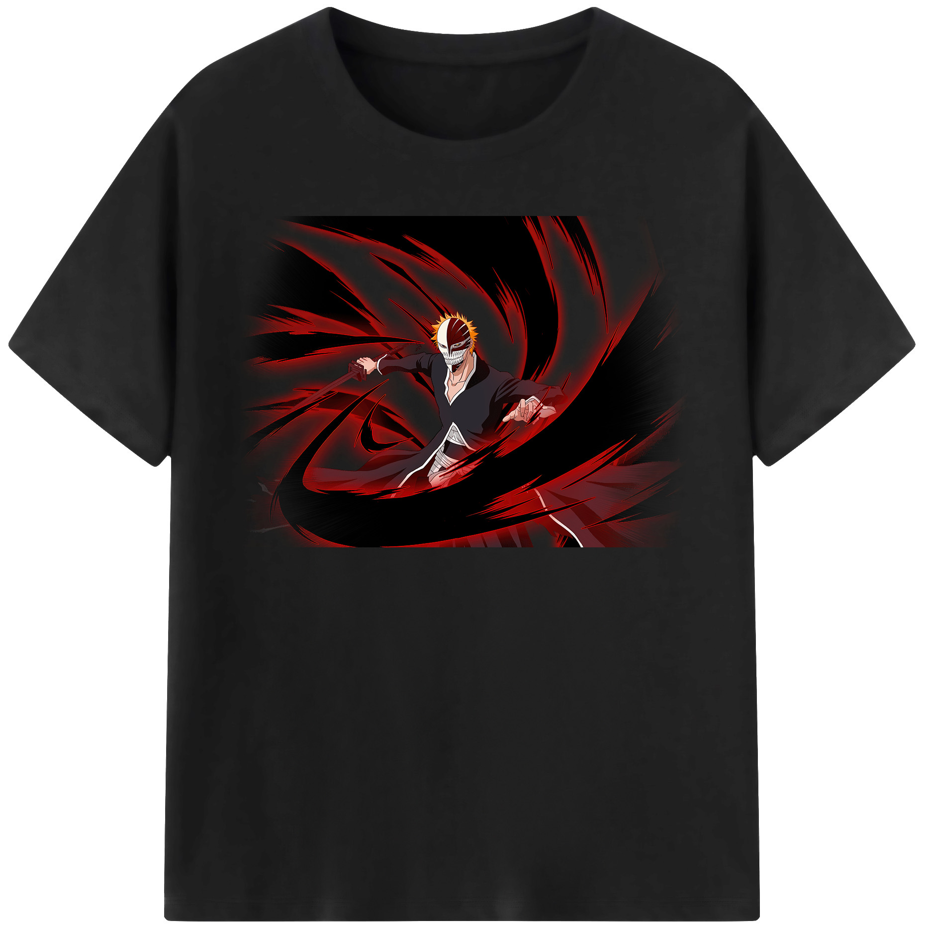 （画像用） ブリーチ 黒崎一護（くろさき いちご）BLEACH Kurosaki Ichigo レディースカジュアルプリントTシャツ（綿100％）