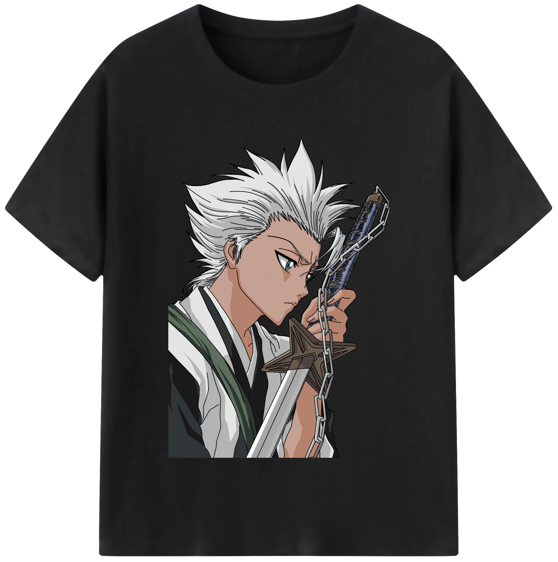 （画像用） ブリーチ 日番谷冬獅郎（ひつがや とうしろう） BLEACH Hitsugaya Toushirou レディースカジュアルプリントTシャツ（綿100％）