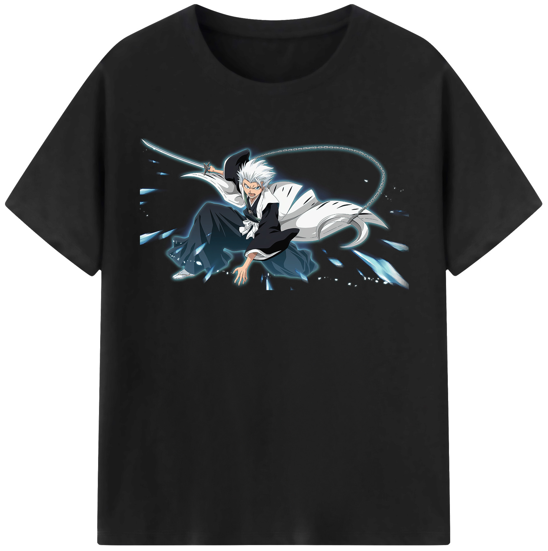 （画像用） ブリーチ 日番谷冬獅郎（ひつがや とうしろう） BLEACH Hitsugaya Toushirou レディースカジュアルプリントTシャツ（綿100％）