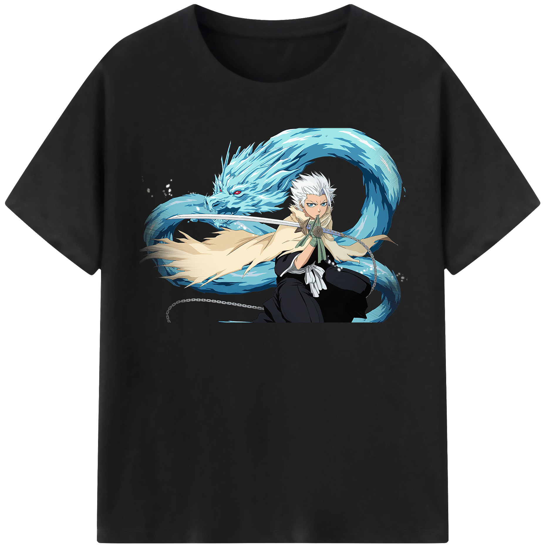 （画像用） ブリーチ 日番谷冬獅郎（ひつがや とうしろう） BLEACH Hitsugaya Toushirou レディースカジュアルプリントTシャツ（綿100％）