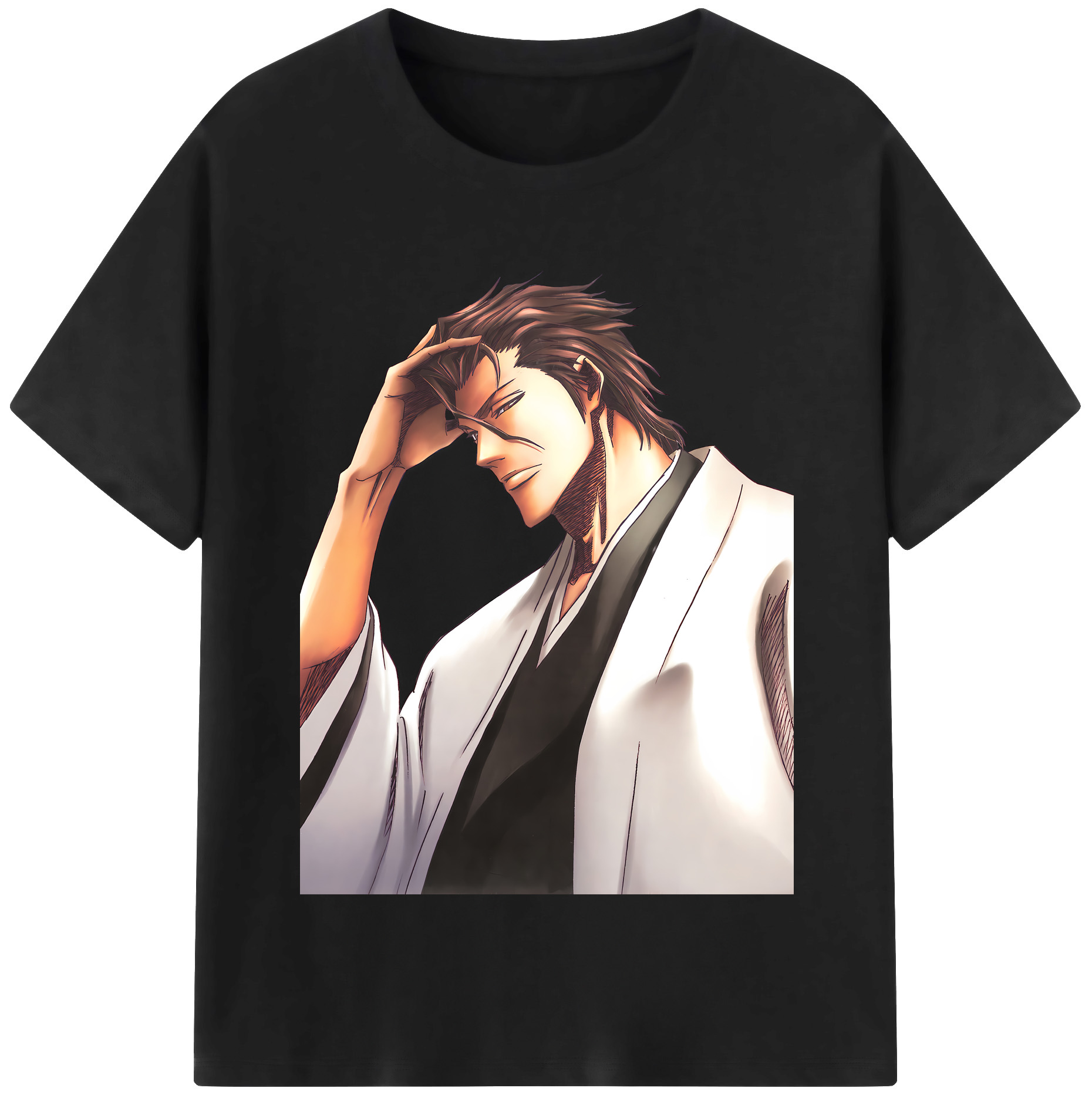 （画像用） ブリーチ 藍染 惣右介（あいぜん そうすけ） BLEACH Aizen Sousuke レディースカジュアルプリントTシャツ（綿100％）