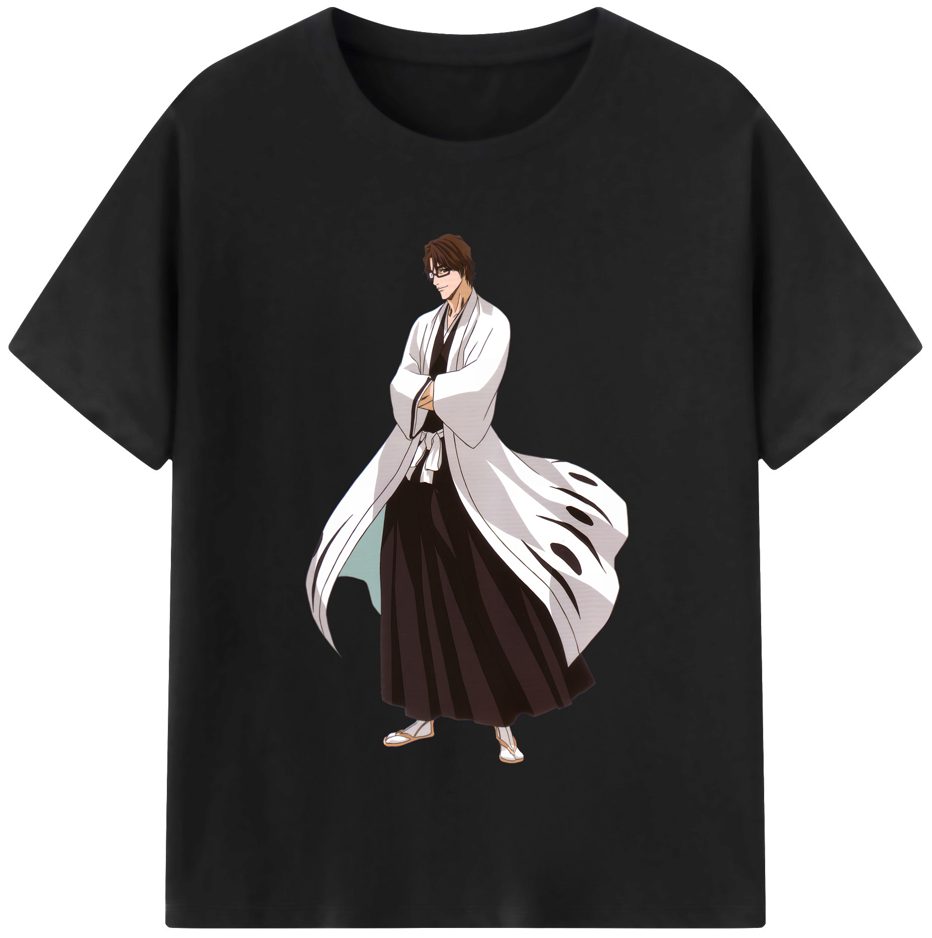 （画像用） ブリーチ 藍染 惣右介（あいぜん そうすけ） BLEACH Aizen Sousuke レディースカジュアルプリントTシャツ（綿100％）