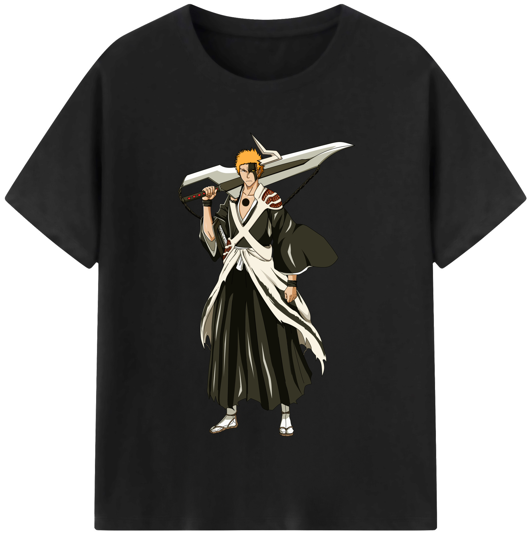 （画像用） ブリーチ 黒崎一護（くろさき いちご）BLEACH Kurosaki Ichigo レディースカジュアルプリントTシャツ（綿100％）