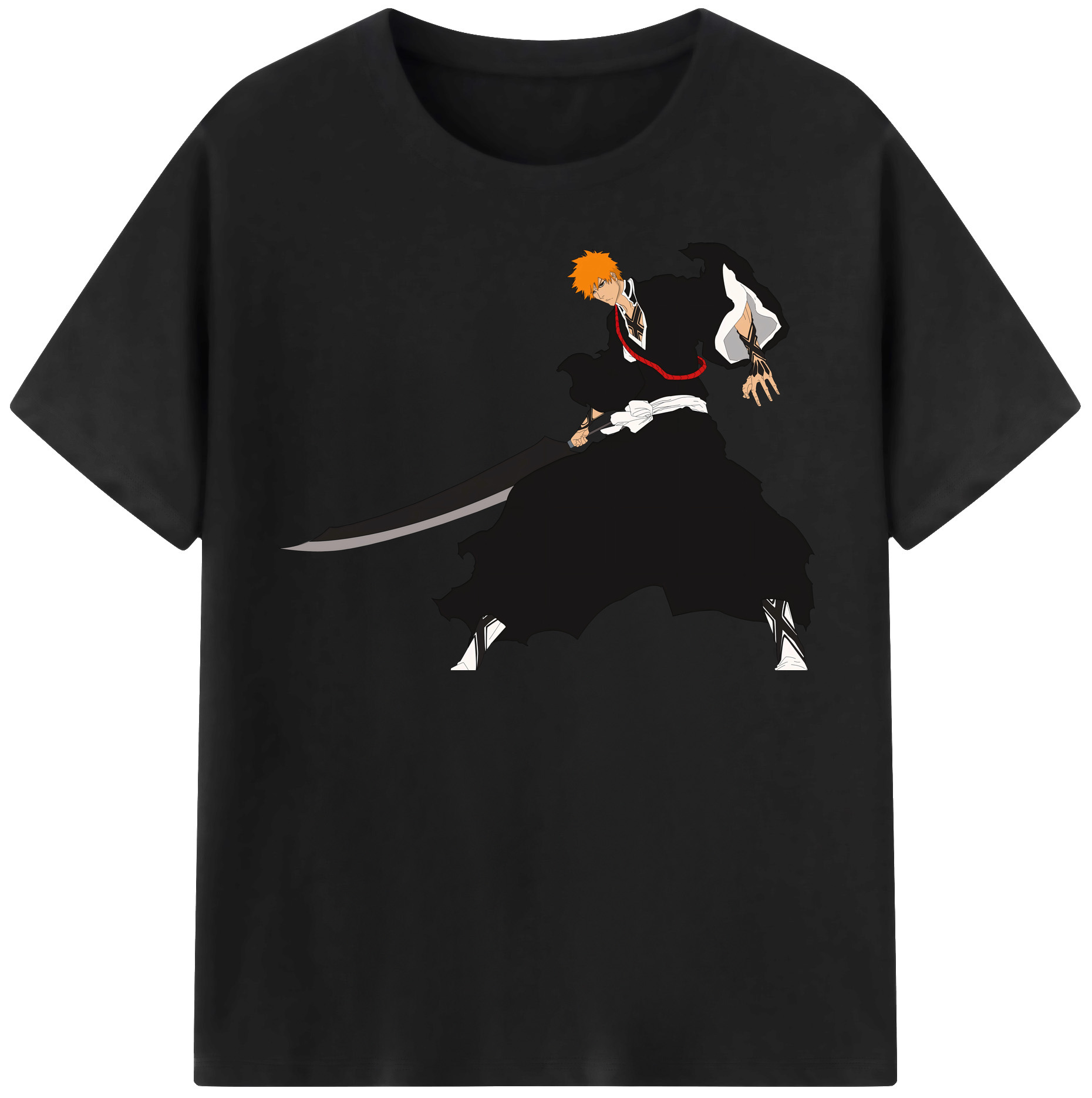 （画像用） ブリーチ 黒崎一護（くろさき いちご）BLEACH Kurosaki Ichigo レディースカジュアルプリントTシャツ（綿100％）