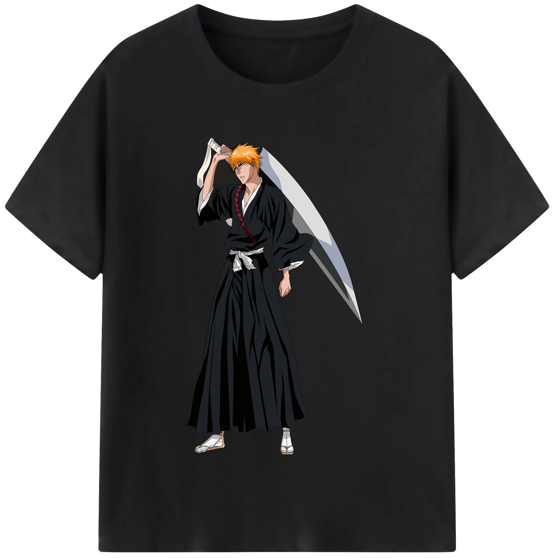 （画像用） ブリーチ 黒崎一護（くろさき いちご）BLEACH Kurosaki Ichigo レディースカジュアルプリントTシャツ（綿100％）