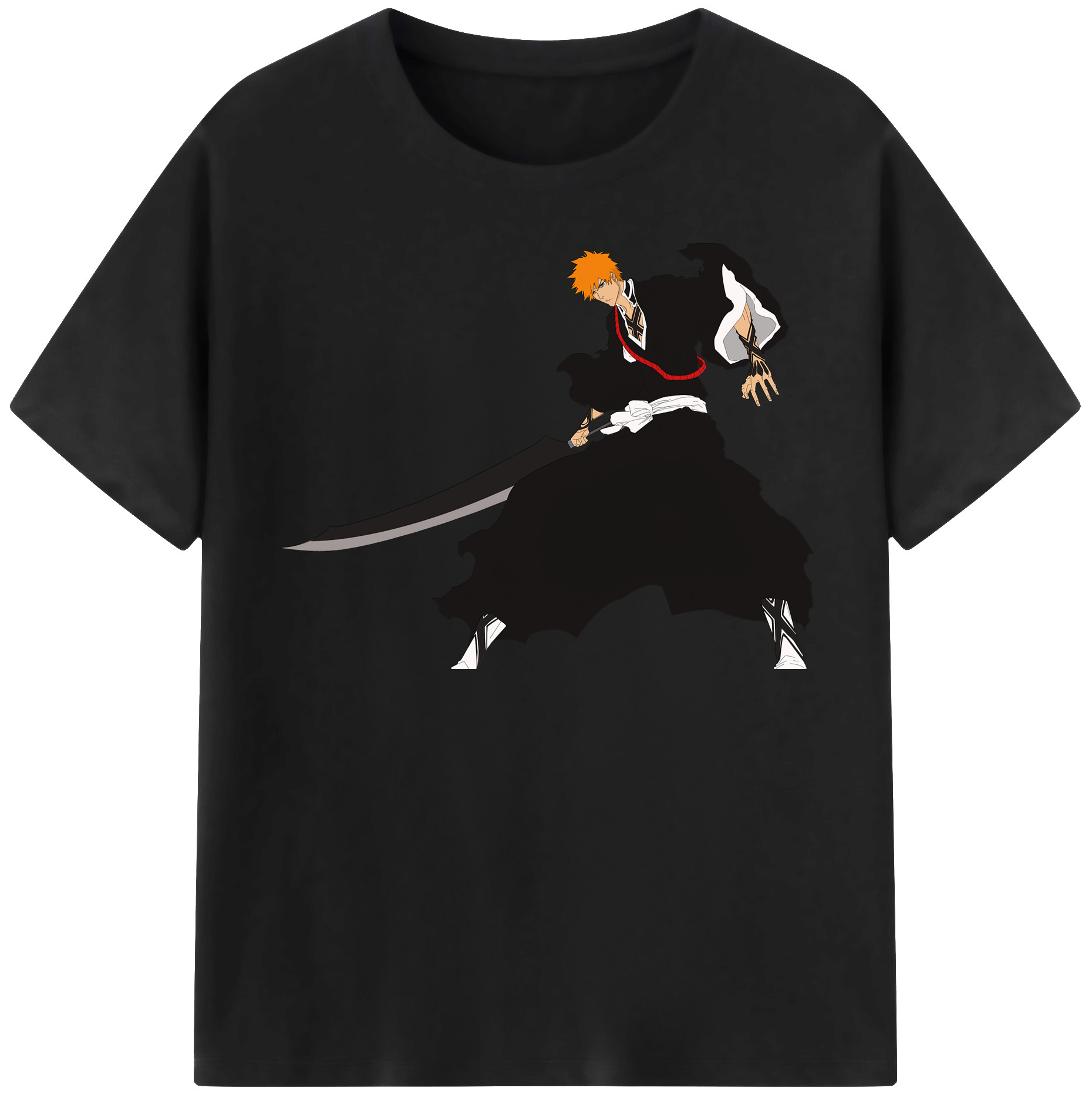（画像用） ブリーチ 黒崎一護（くろさき いちご）BLEACH Kurosaki Ichigo レディースカジュアルプリントTシャツ（綿100％）