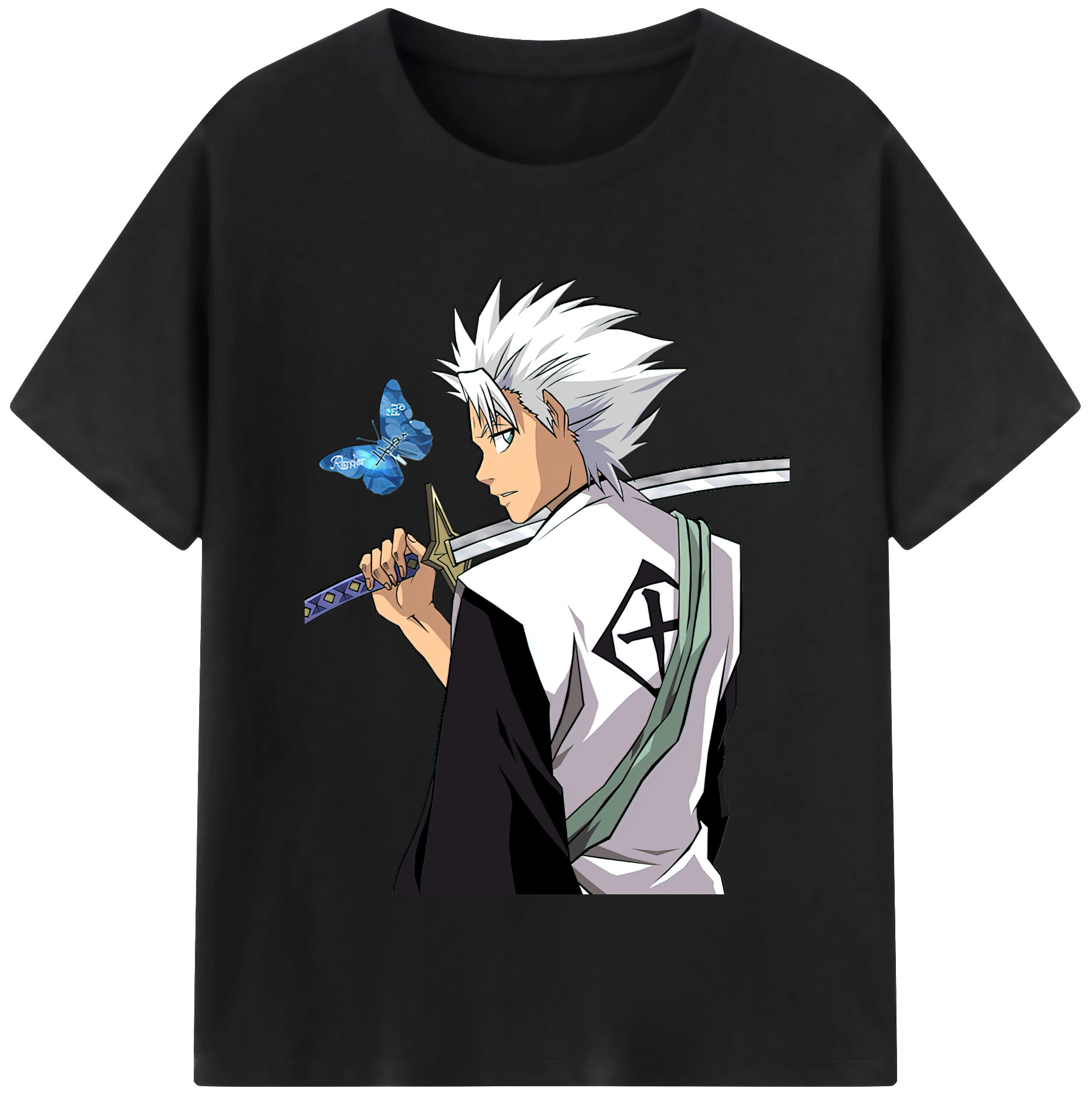 （画像用） ブリーチ 日番谷冬獅郎（ひつがや とうしろう） BLEACH Hitsugaya Toushirou レディースカジュアルプリントTシャツ（綿100％）