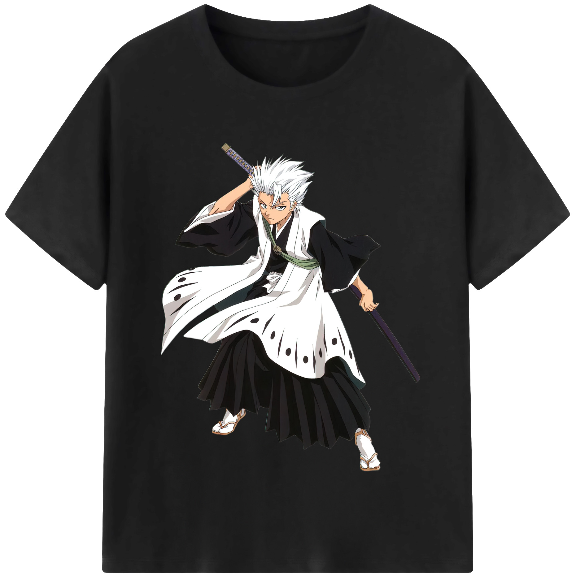 （画像用） ブリーチ 日番谷冬獅郎（ひつがや とうしろう） BLEACH Hitsugaya Toushirou レディースカジュアルプリントTシャツ（綿100％）