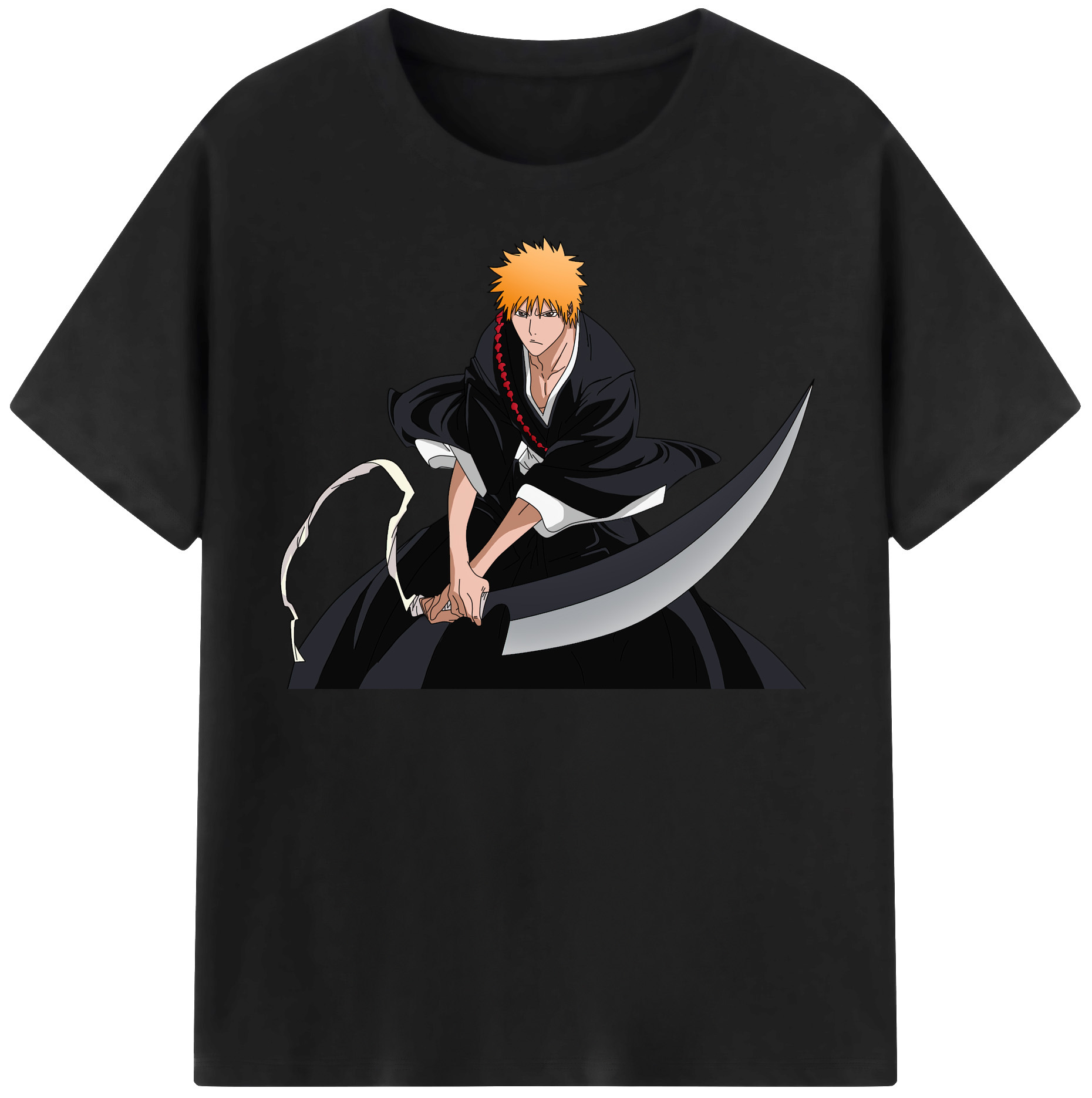 （画像用） ブリーチ 黒崎一護（くろさき いちご）BLEACH Kurosaki Ichigo レディースカジュアルプリントTシャツ（綿100％）